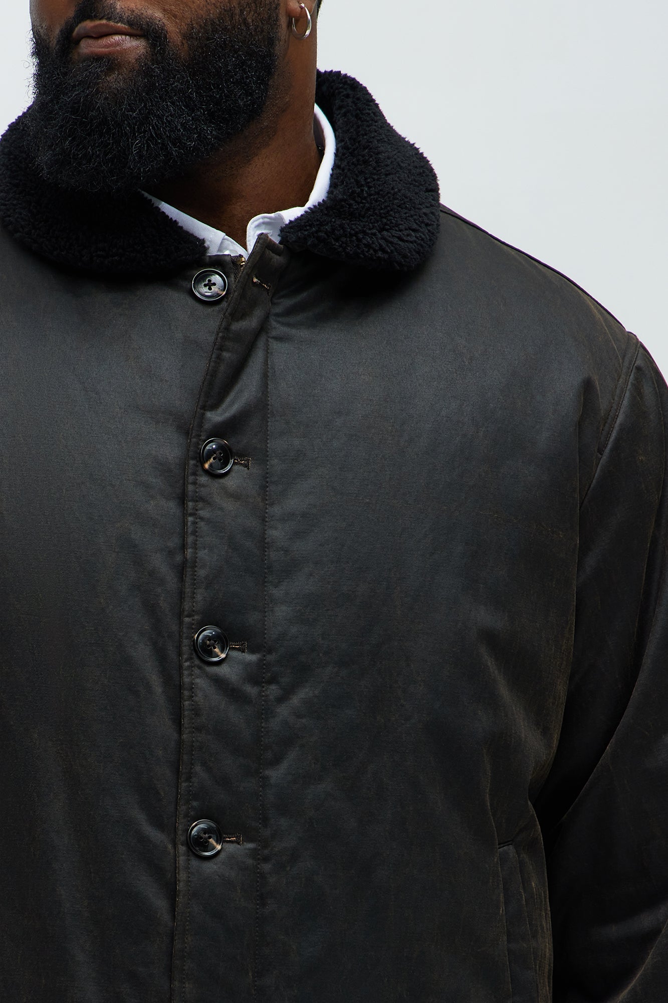 Denali Waxed Sherpa Jacket - Brown
