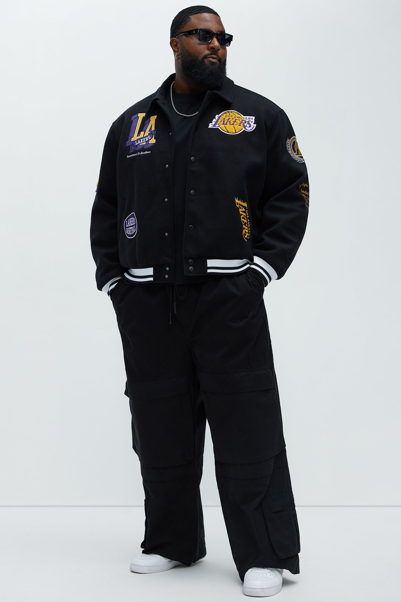 Lakers Ring Leader Varsity Jacket - Black/Yellow