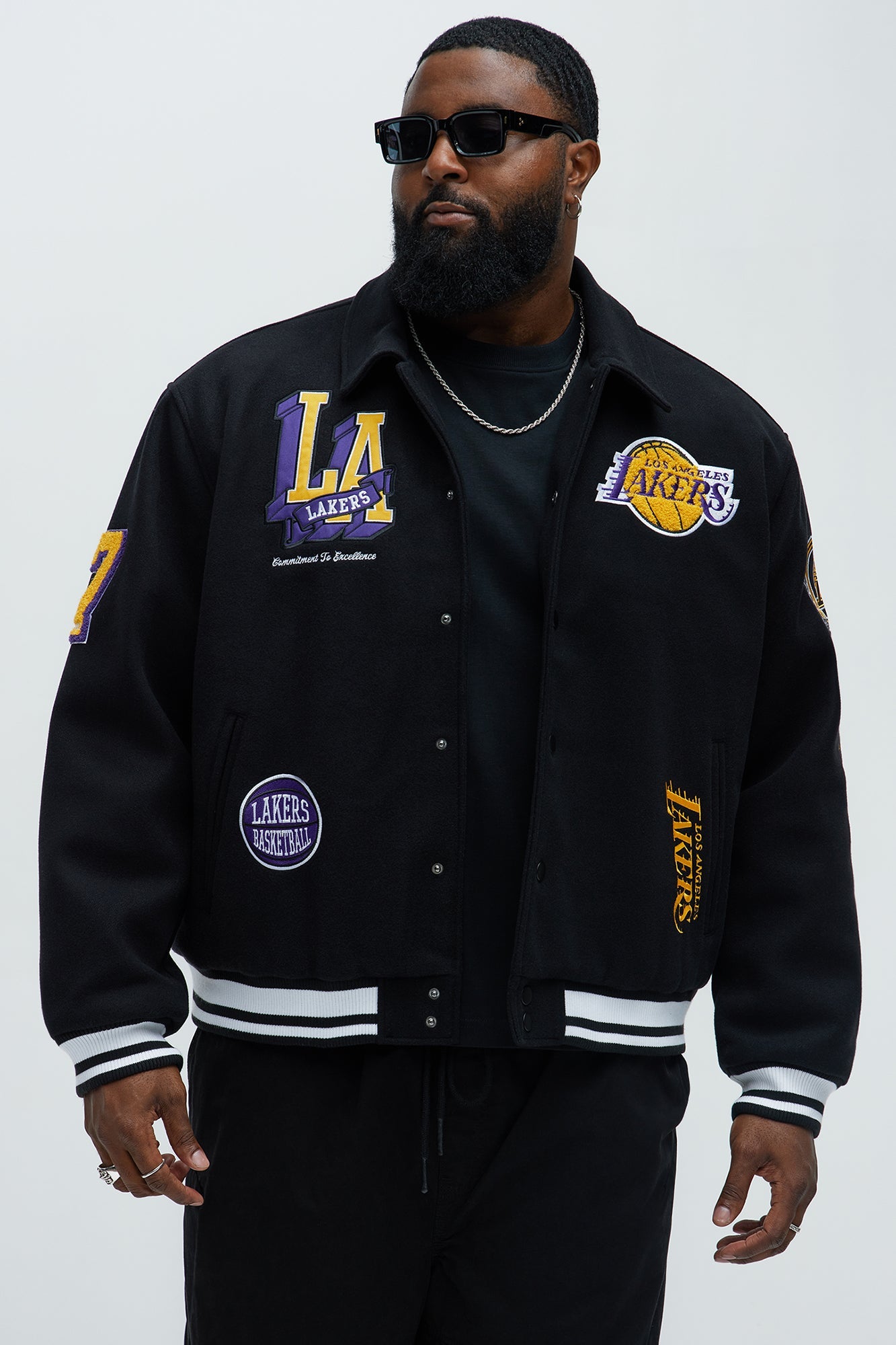 Lakers Ring Leader Varsity Jacket - Black/Yellow