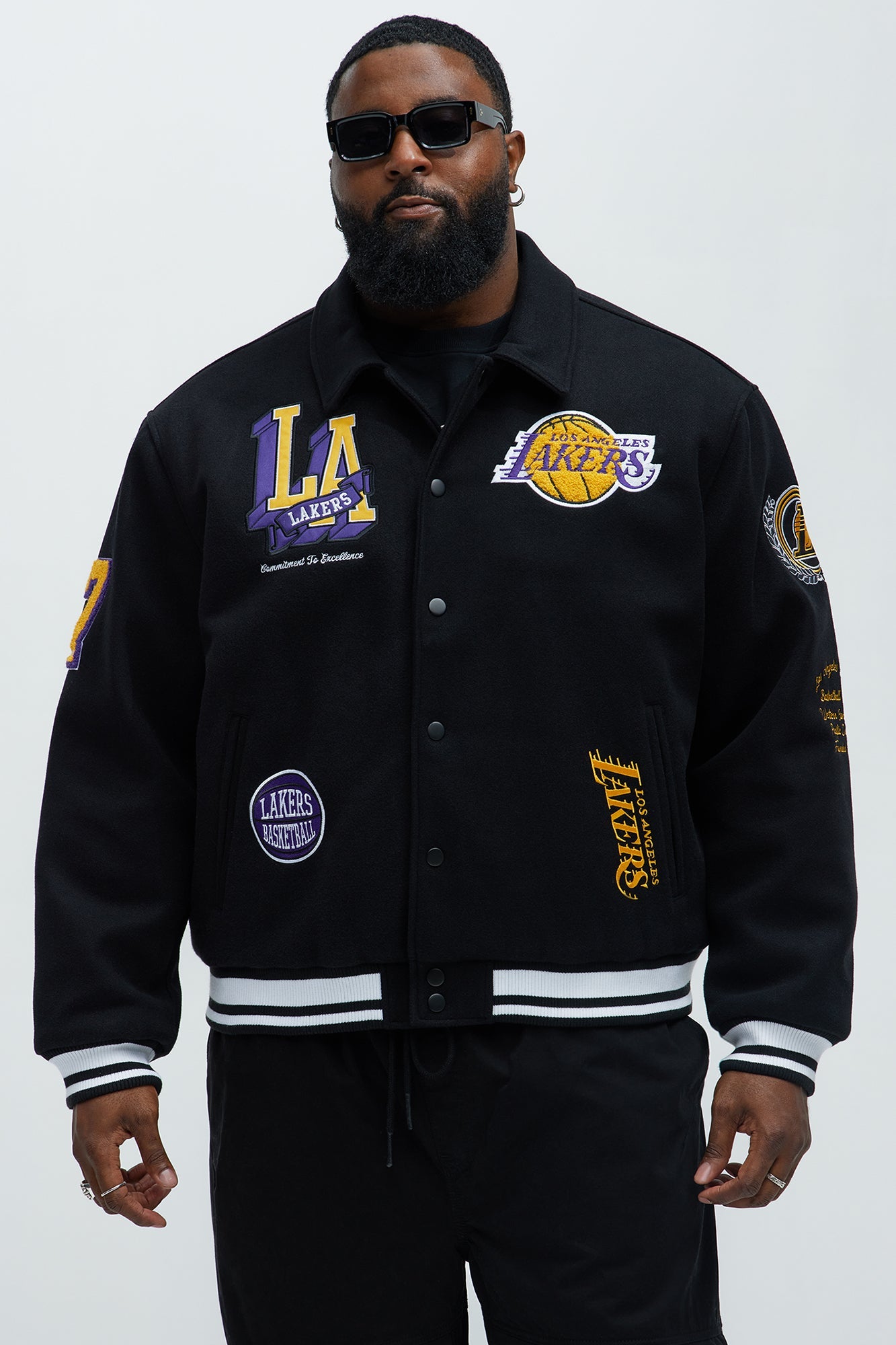 Lakers Ring Leader Varsity Jacket - Black/Yellow