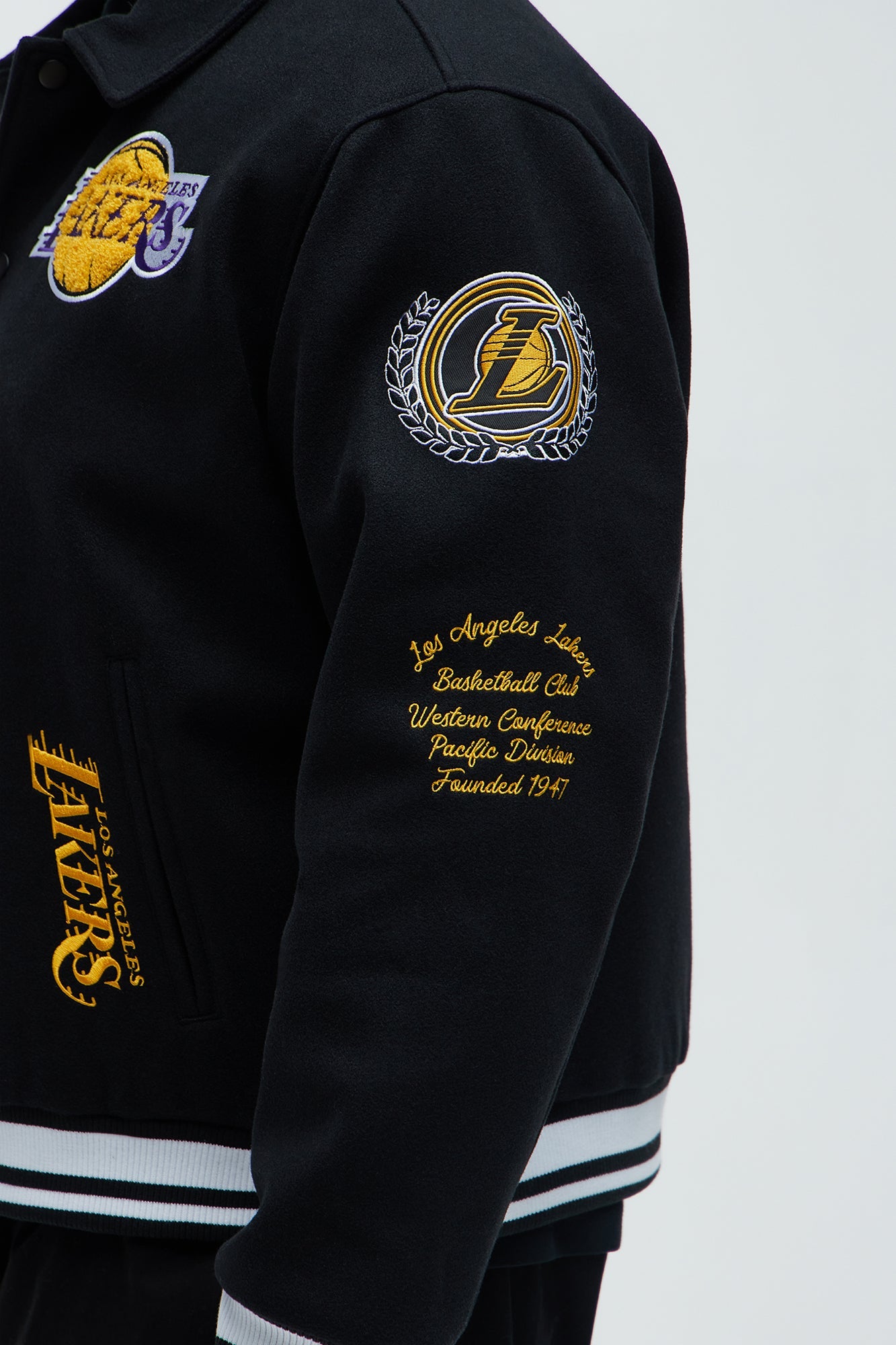 Lakers Ring Leader Varsity Jacket - Black/Yellow