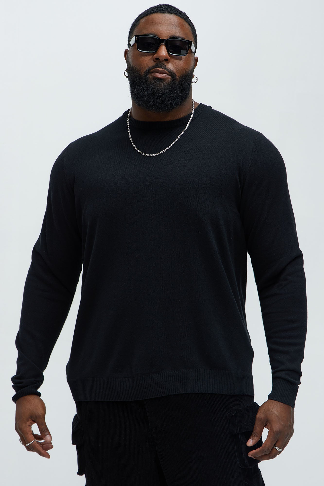 Cozy and Cool Crewneck Sweater - Black
