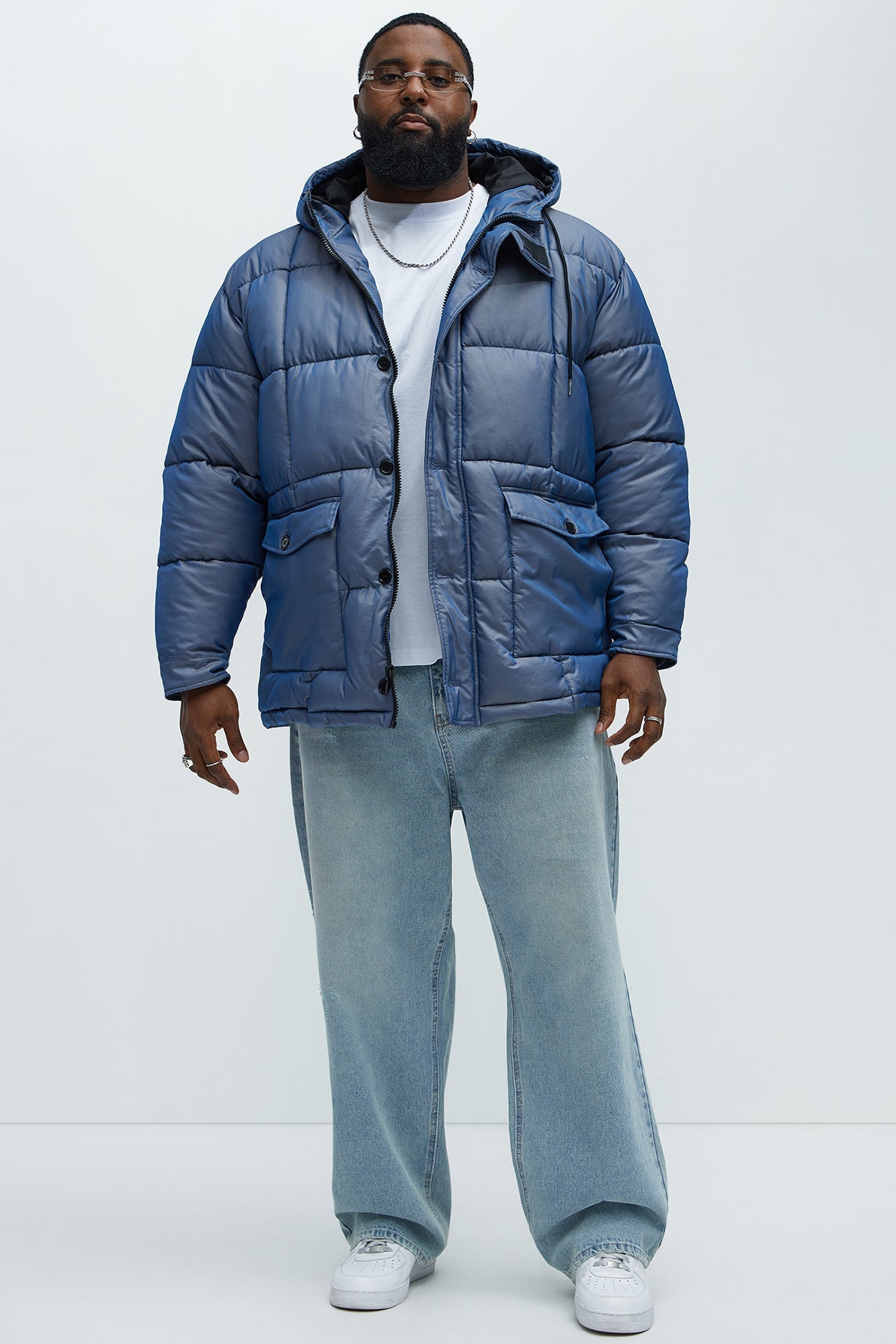 Cosmic Quilted Coat - Blue