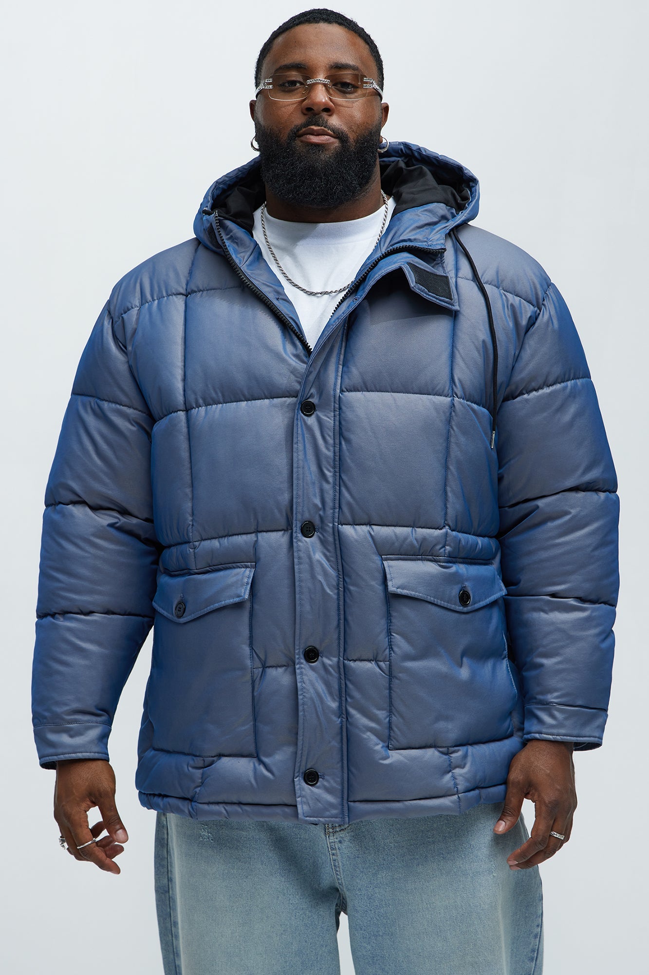Cosmic Quilted Coat - Blue