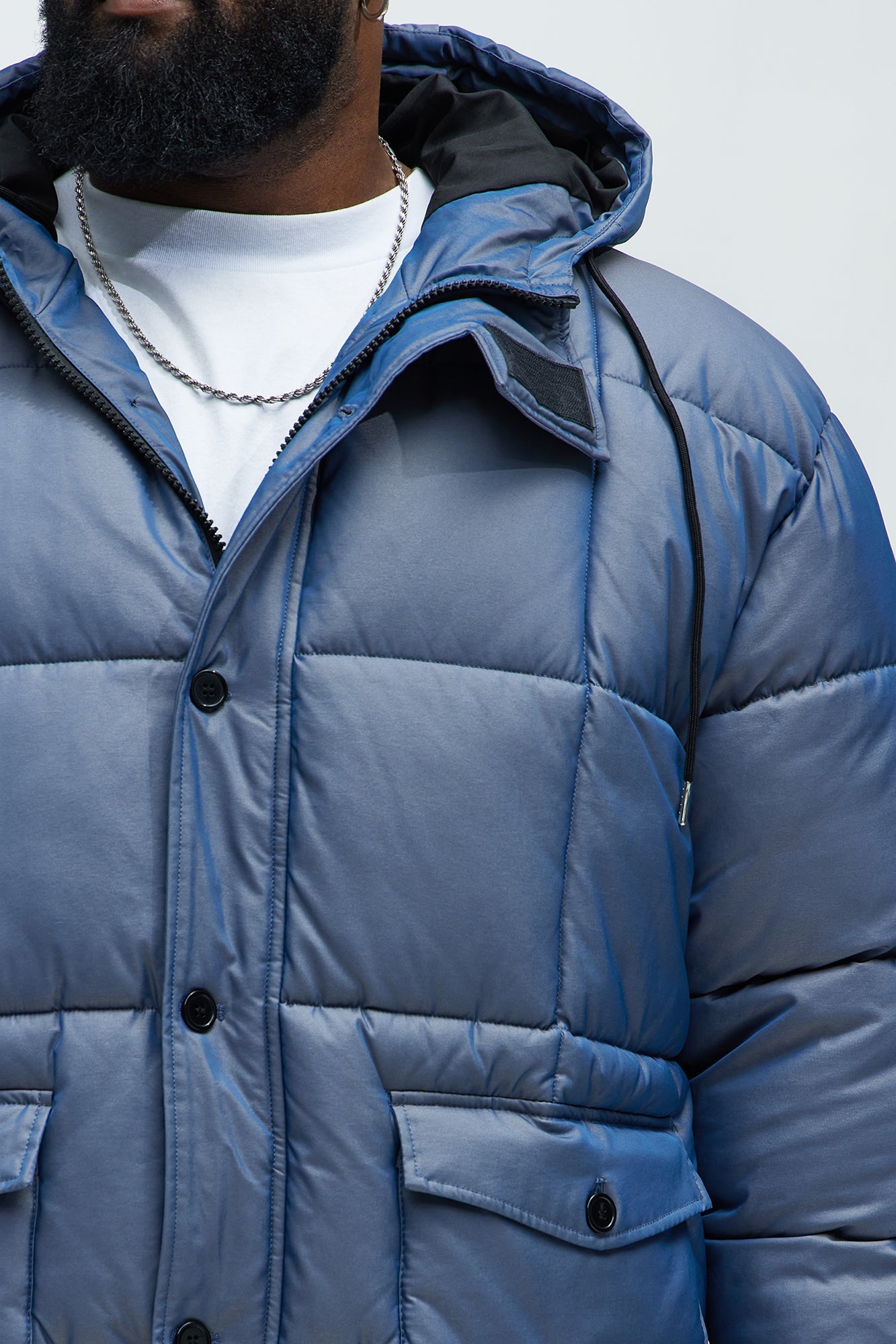 Cosmic Quilted Coat - Blue