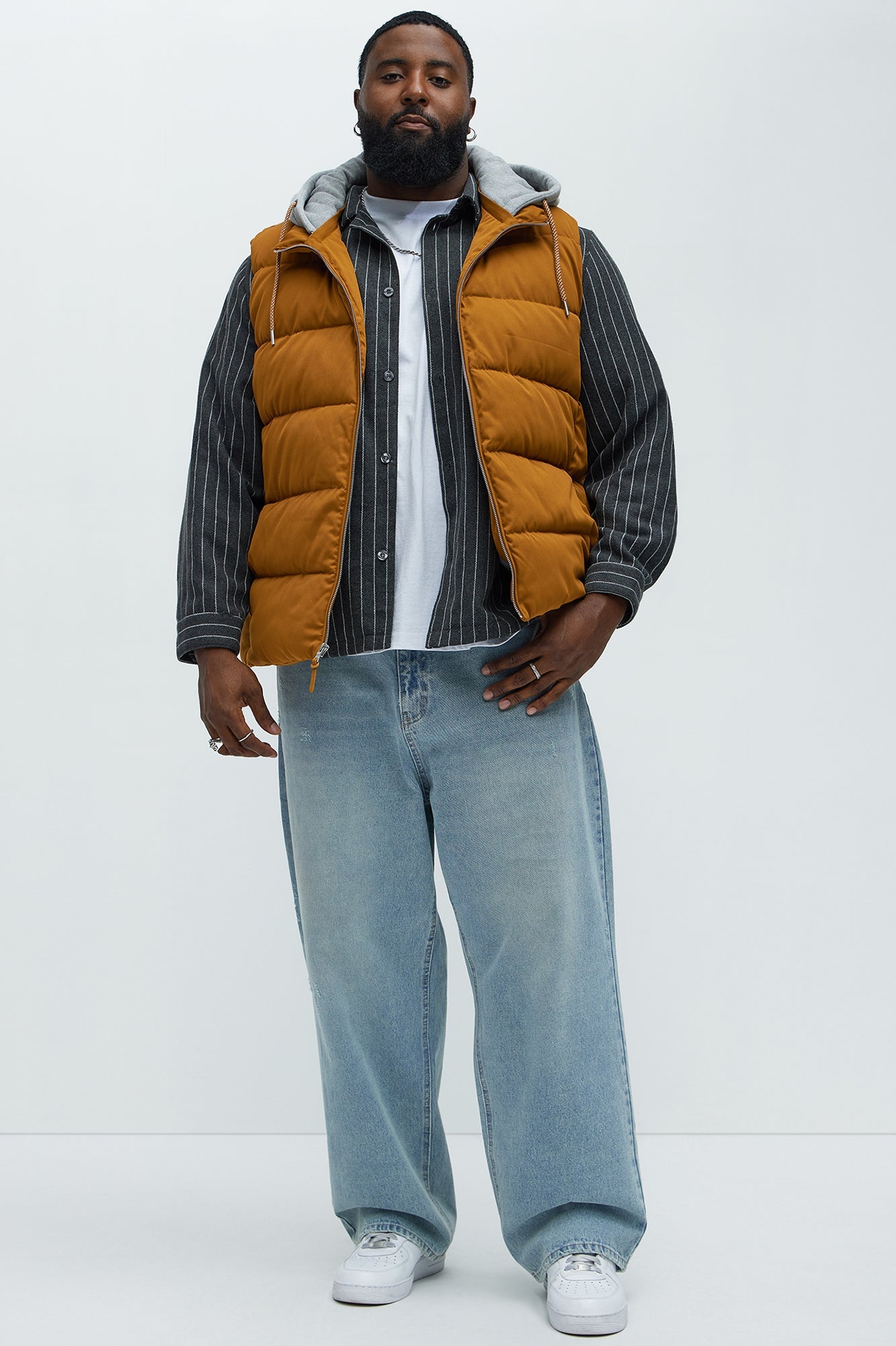 Heartbreak Puffer Vest With Hood - Mustard