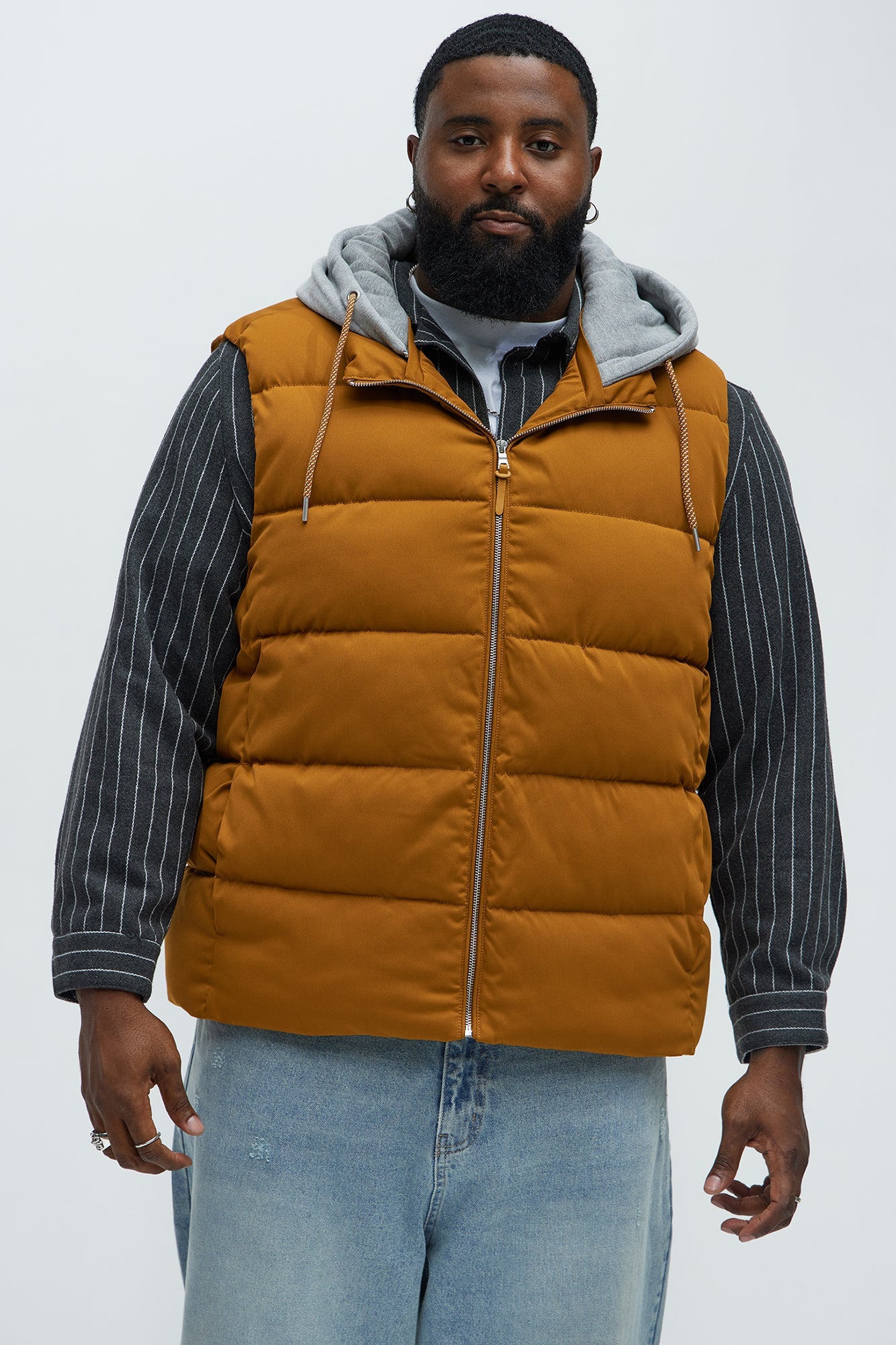 Heartbreak Puffer Vest With Hood - Mustard