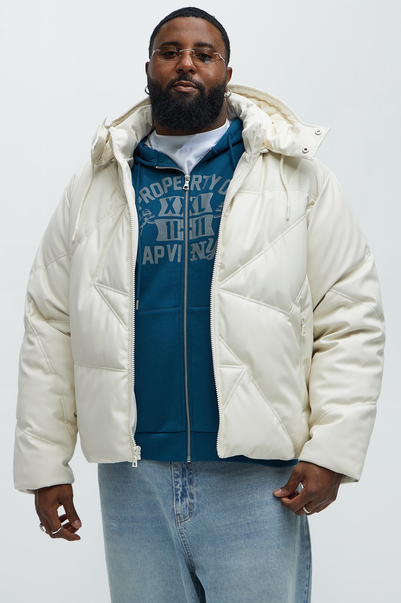 Looking For Me Padded Hood Puffer - White
