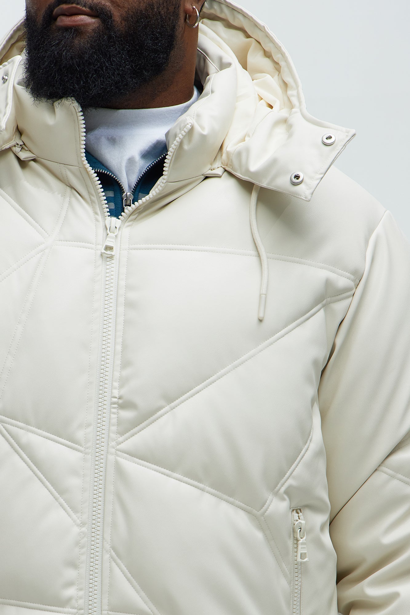 Looking For Me Padded Hood Puffer - White