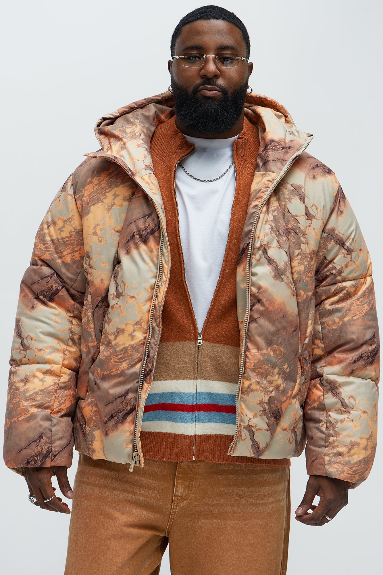 Mesa Hooded Parka - Orange/combo