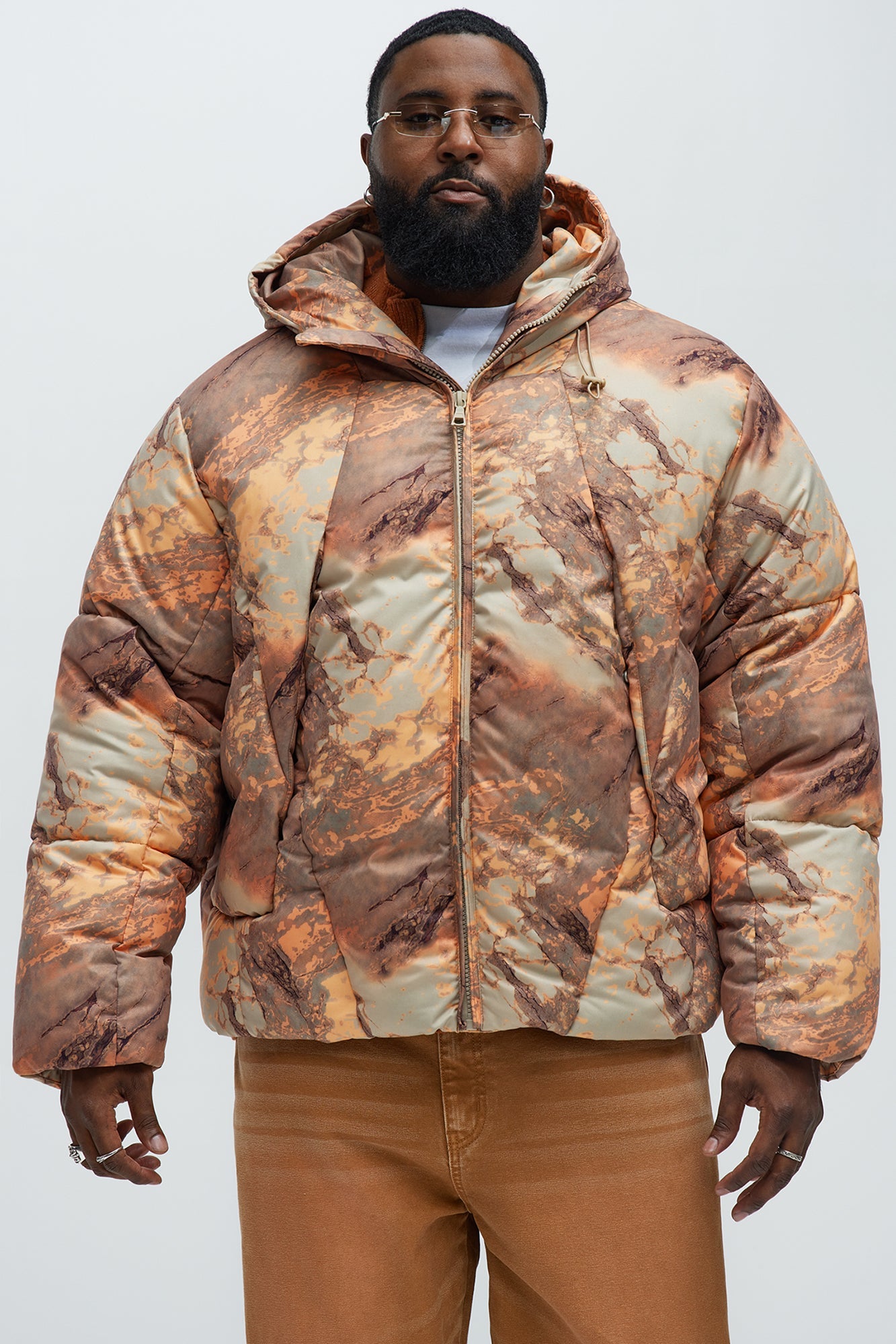 Mesa Hooded Parka - Orange/combo