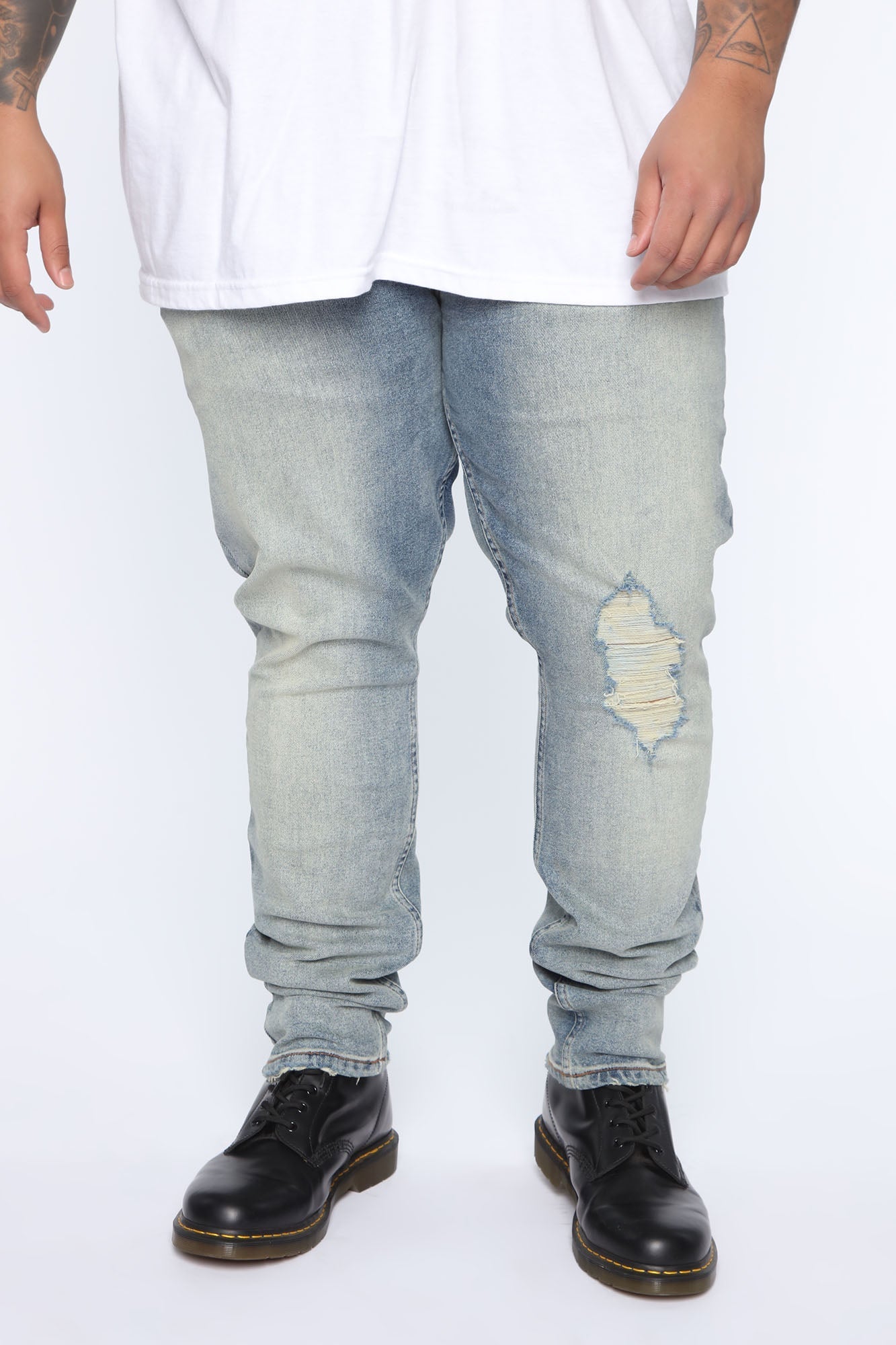 Take No L's Skinny Jean - Vintage Blue Wash