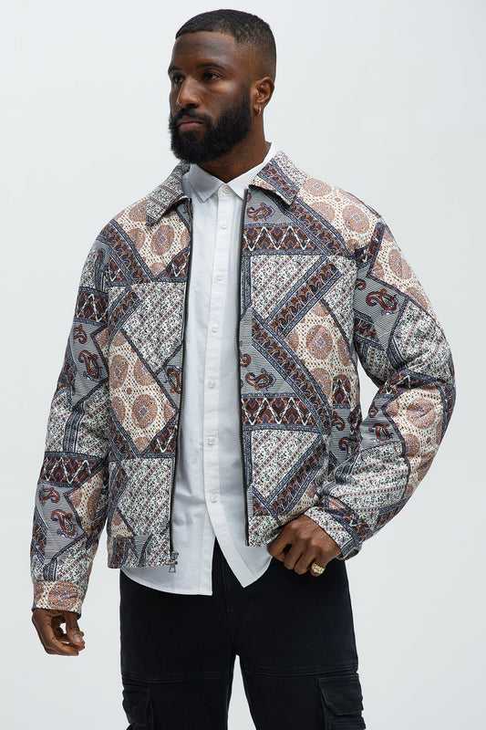 Be Right There Quilted Jacket - Multi Color