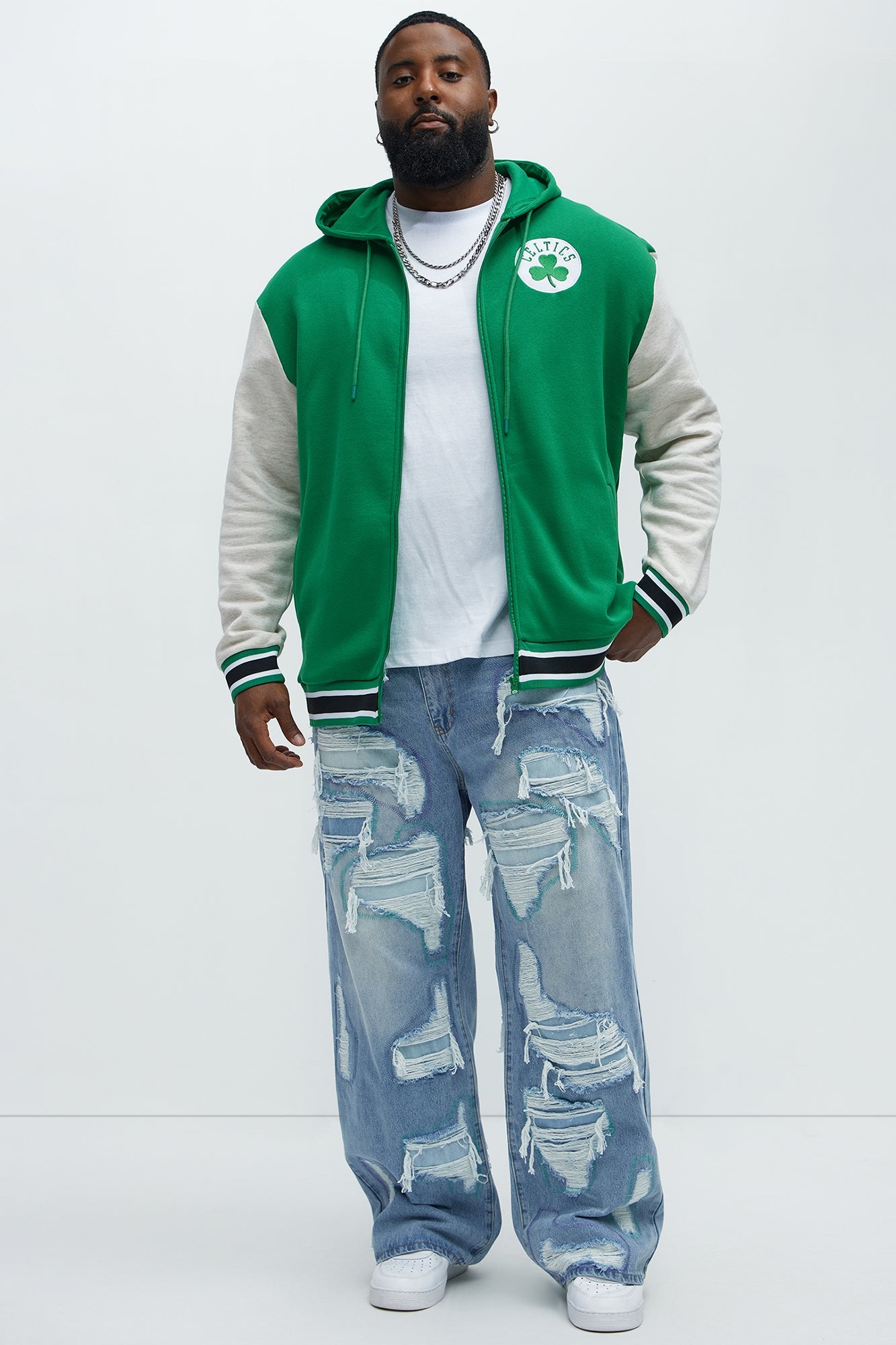 Celtics Above The Rim Zip Up Hoodie - Kelly Green