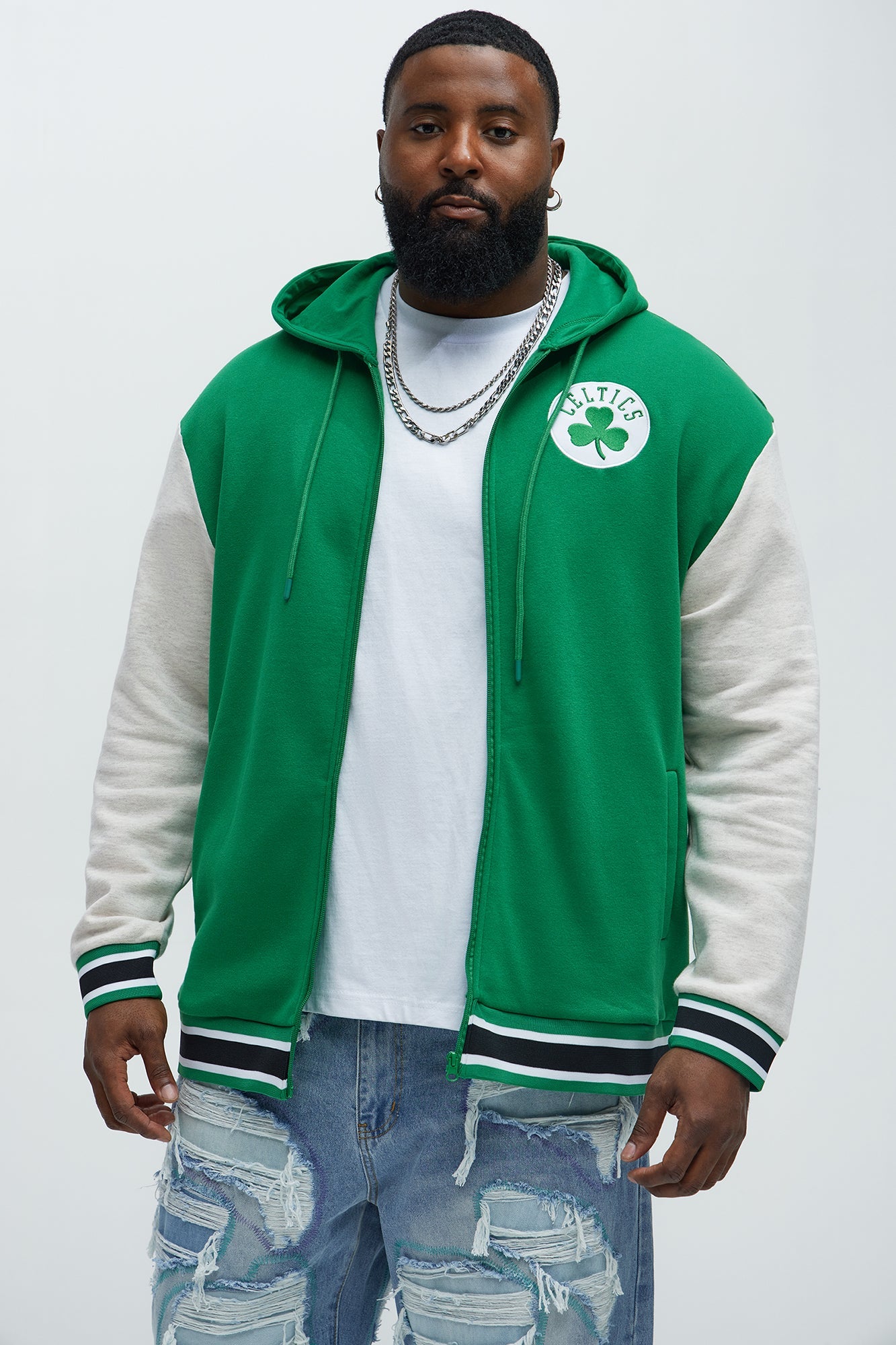 Celtics Above The Rim Zip Up Hoodie - Kelly Green