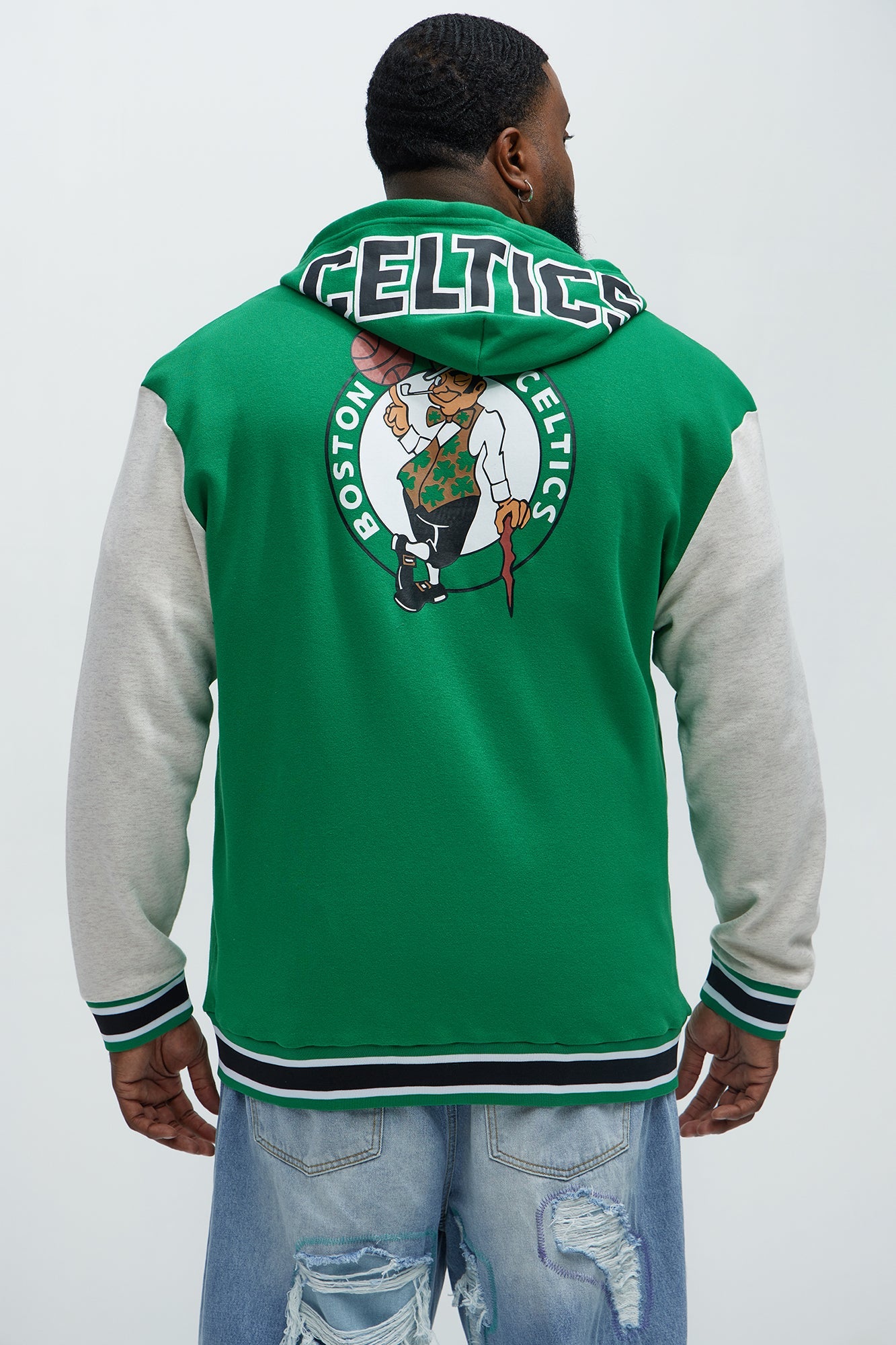 Celtics Above The Rim Zip Up Hoodie - Kelly Green