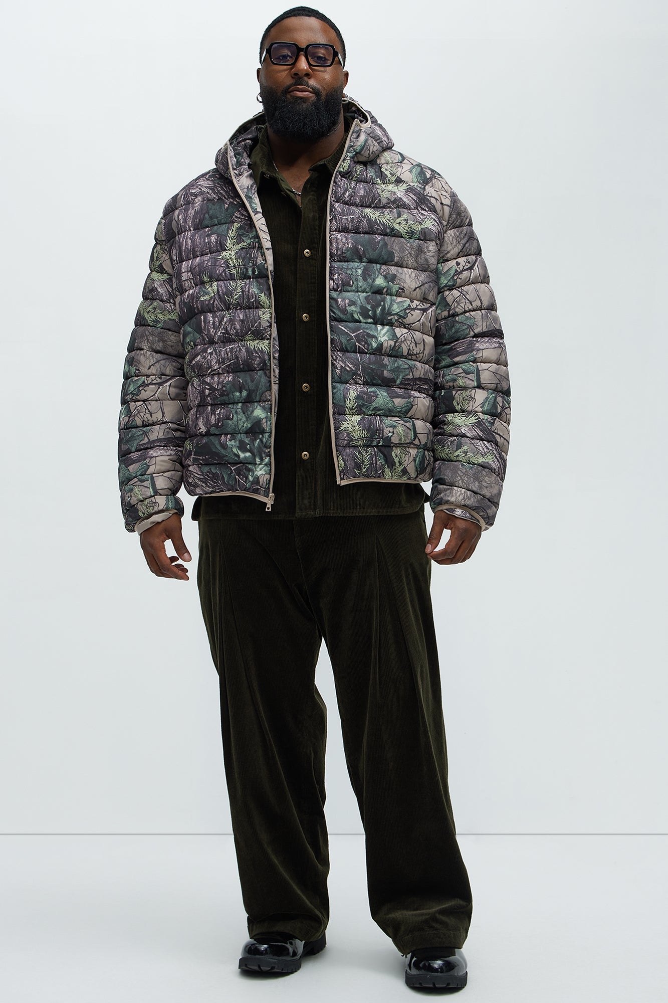 Troop Padded Zip Up Hoodie - Brown/combo