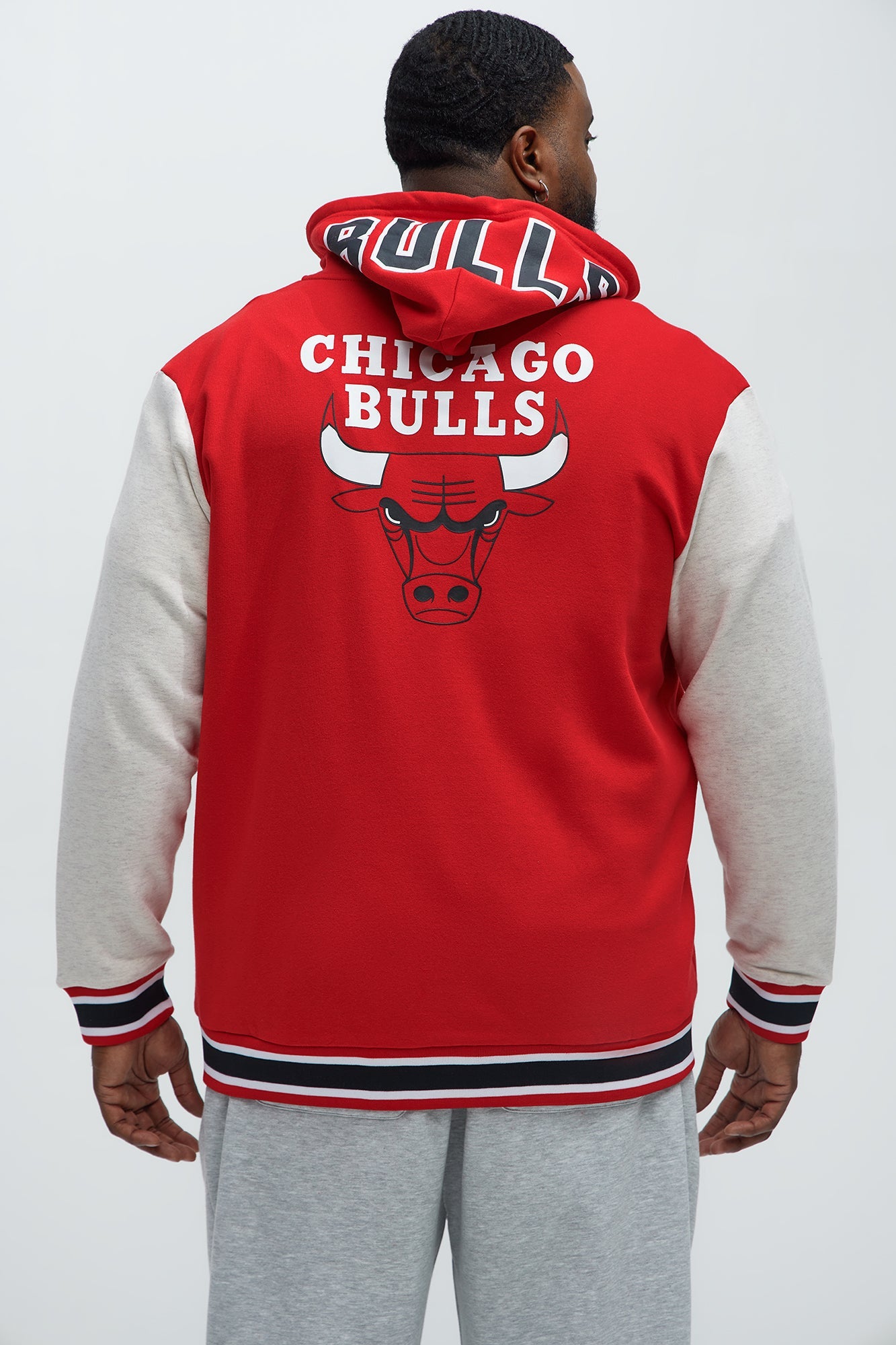 Bulls Above The Rim Zip Up Hoodie - Red