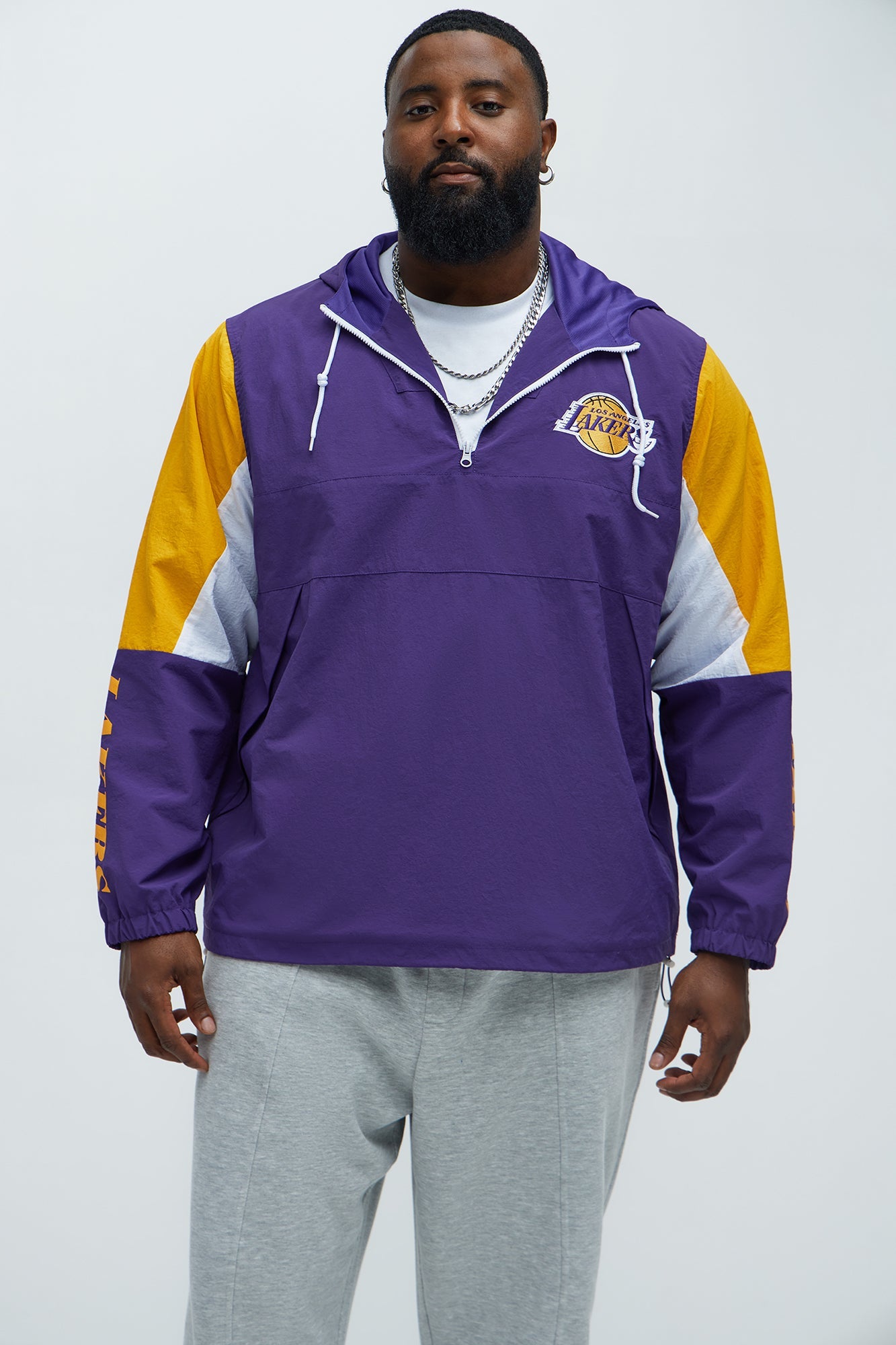 Lakers Ranger Quarter Zip Hoodie Jacket - Purple