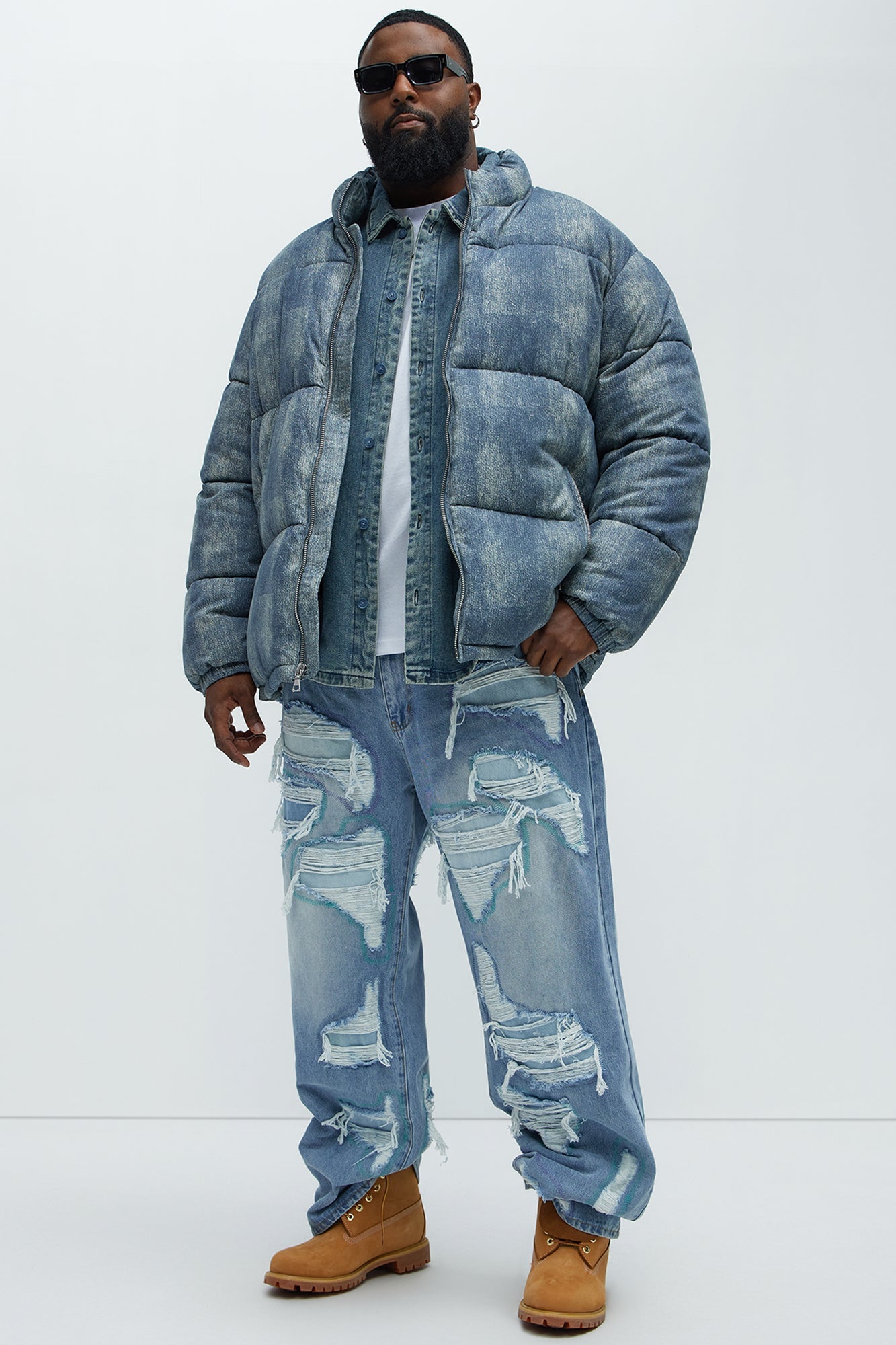 Inwood Printed Denim Puffer - Blue/combo