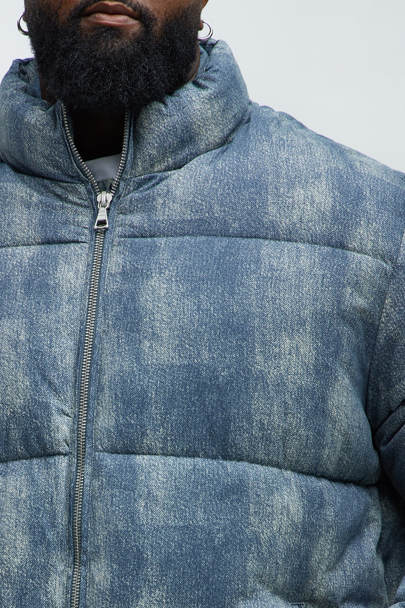 Inwood Printed Denim Puffer - Blue/combo