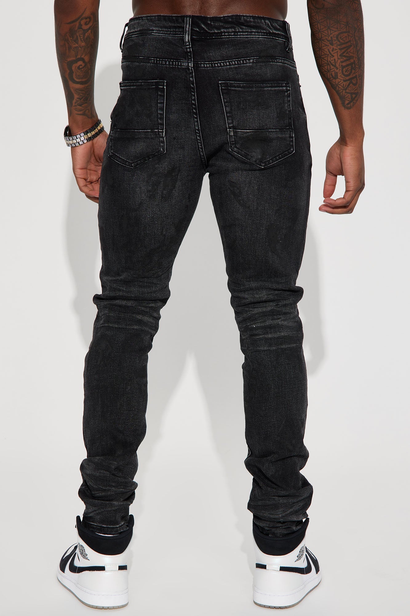 Ask About Me Stacked Skinny Jeans - Black