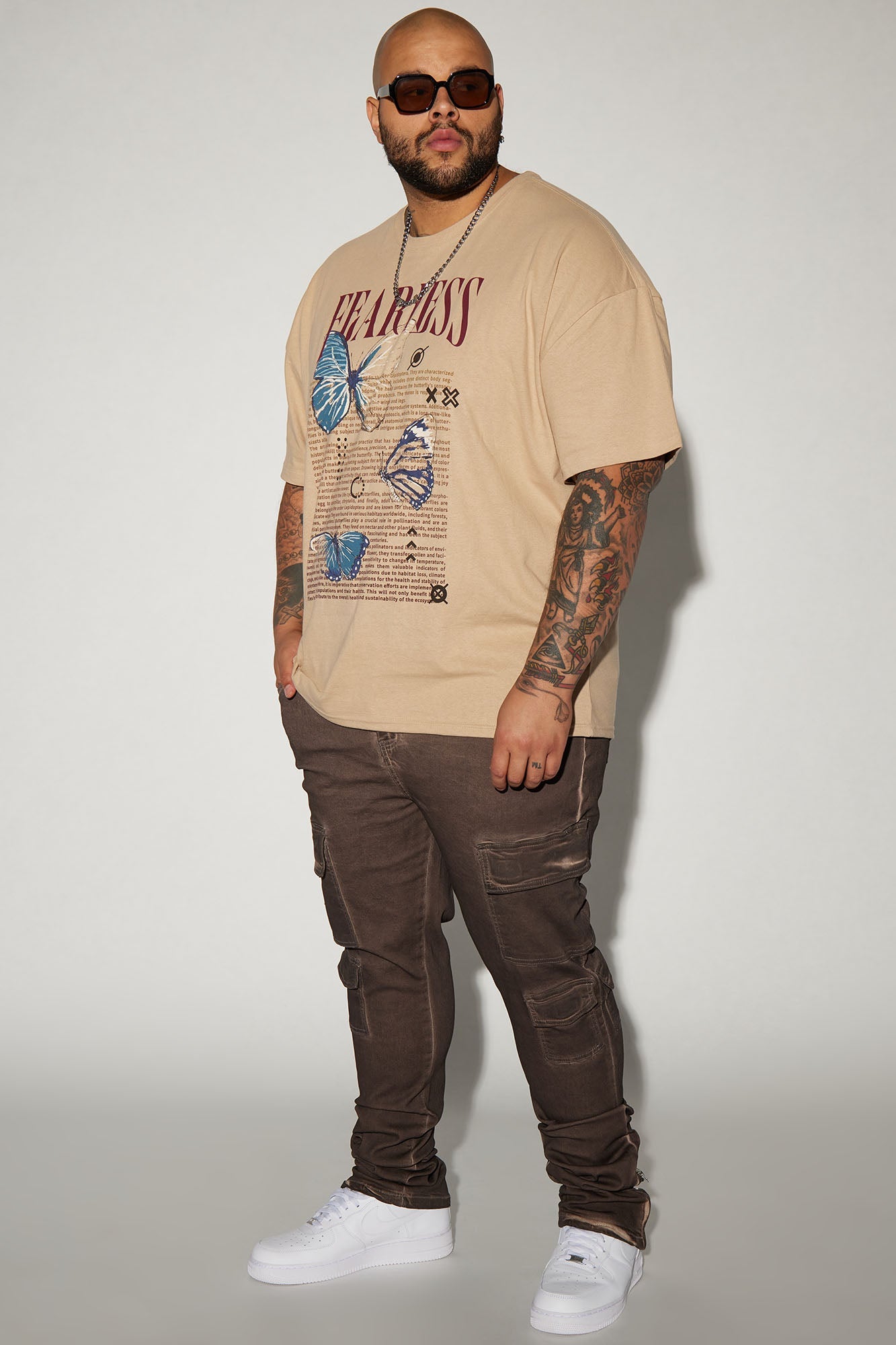 Triple Cargo Stacked Skinny Flare Jeans - Chocolate