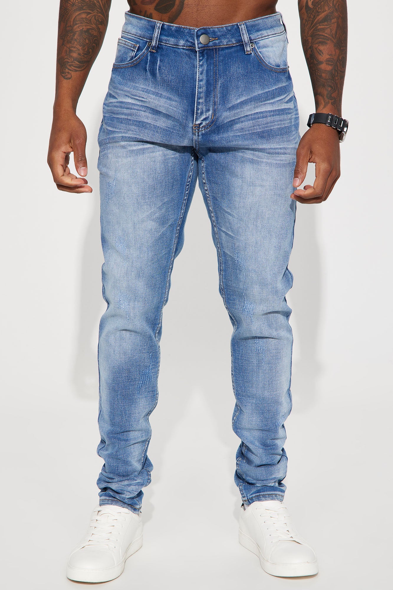 Pristine Stacked Skinny Jeans - Medium Wash
