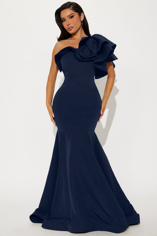 Guiselle Mermaid Maxi Gown - Navy