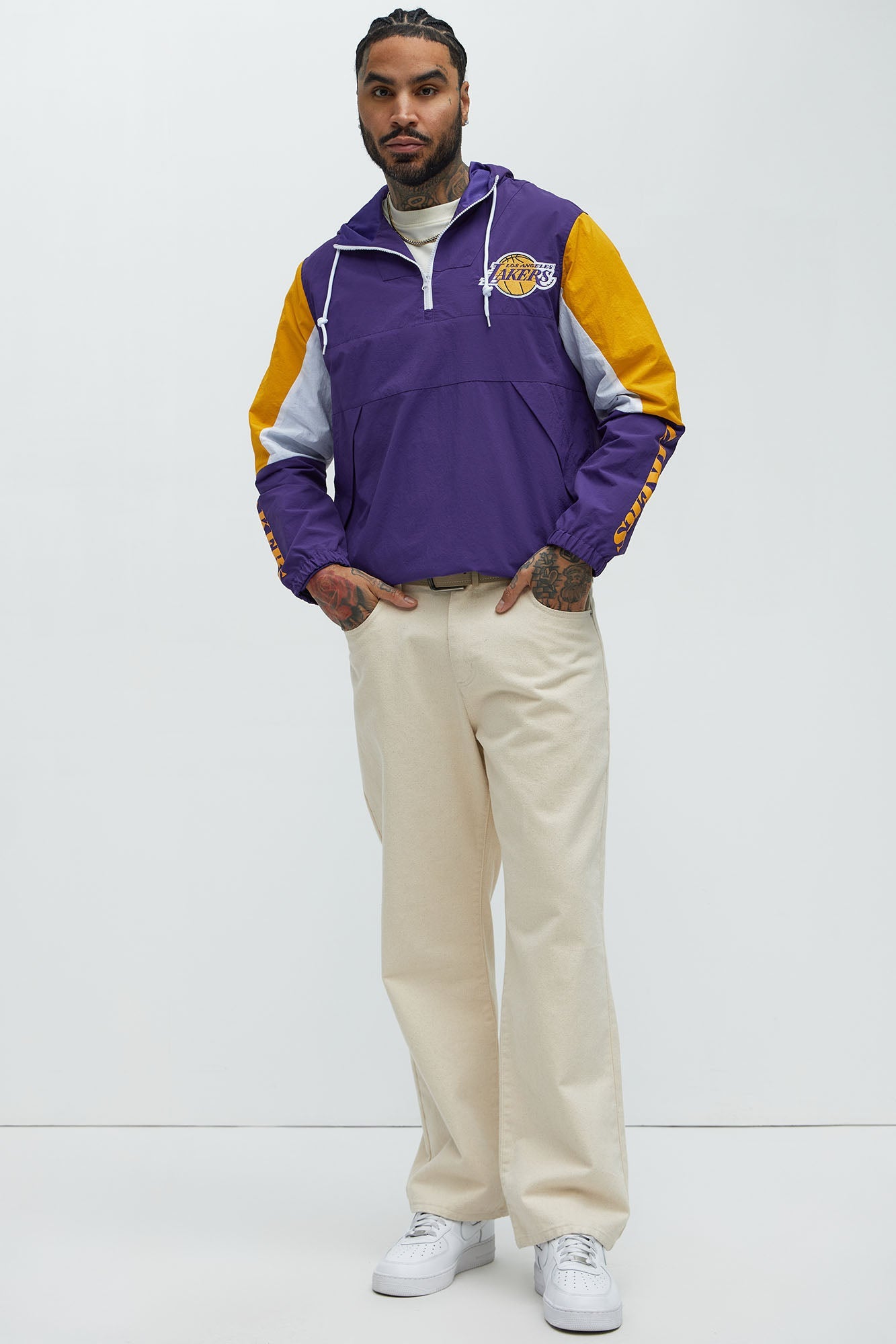 Lakers Ranger Quarter Zip Hoodie Jacket - Purple