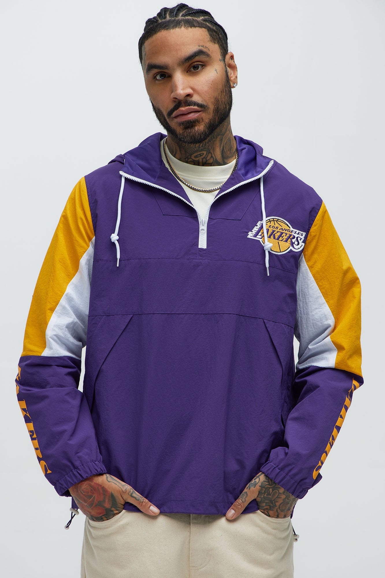 Lakers Ranger Quarter Zip Hoodie Jacket - Purple