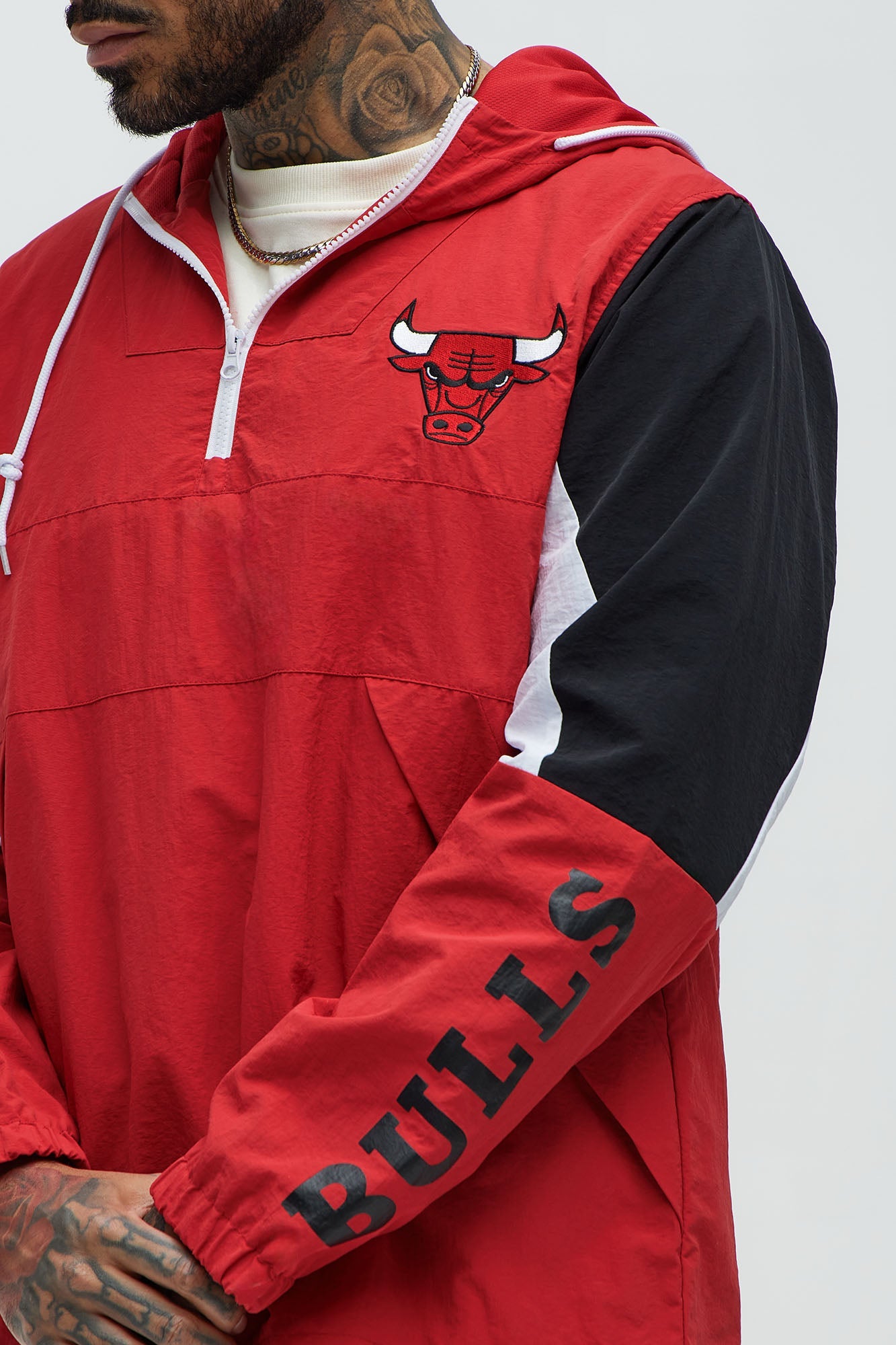 Bulls Ranger Quarter Zip Hoodie Jacket - Red