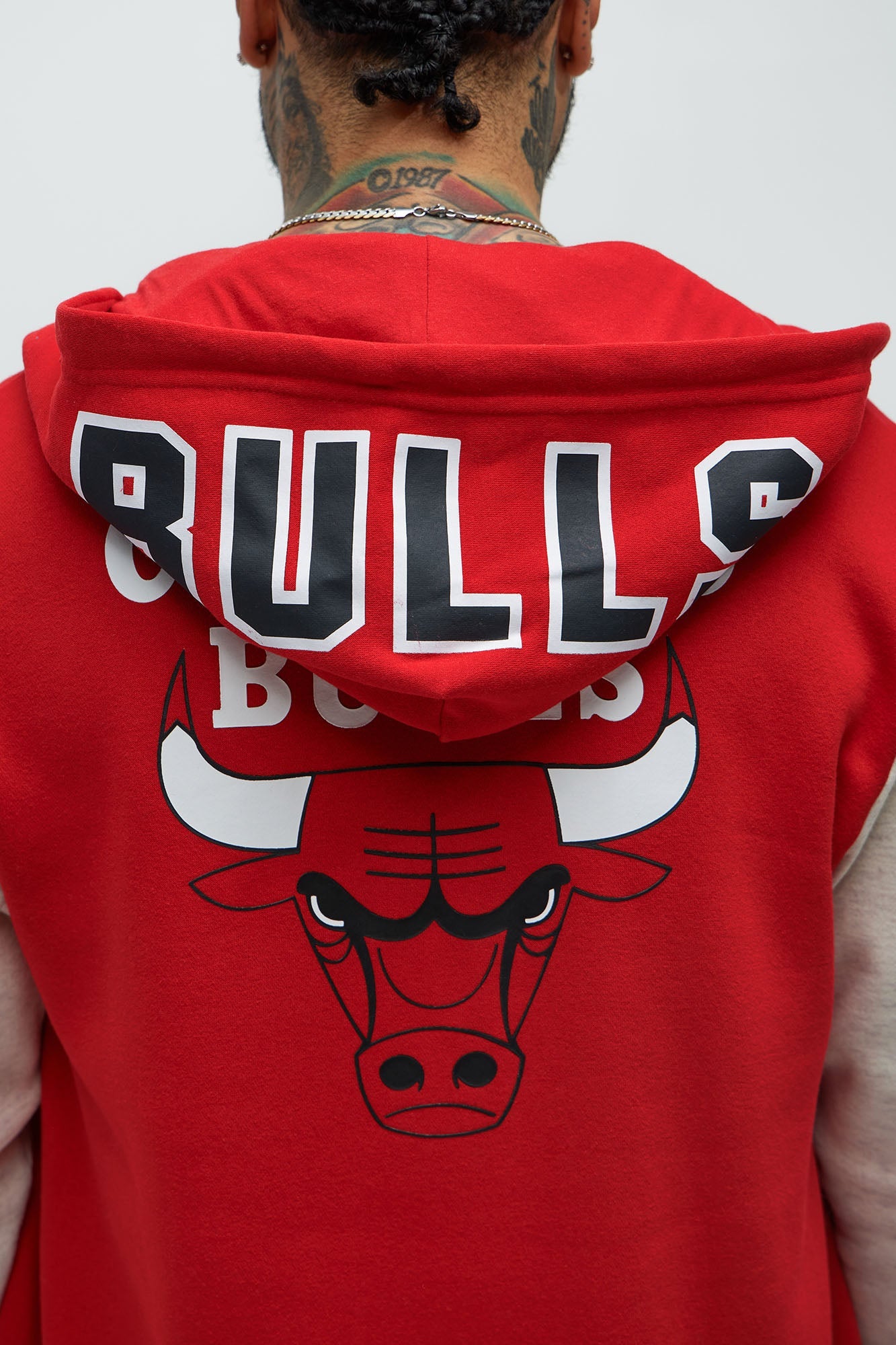 Bulls Above The Rim Zip Up Hoodie - Red