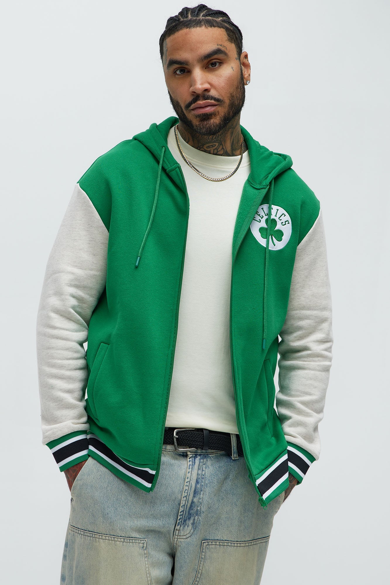 Celtics Above The Rim Zip Up Hoodie - Kelly Green