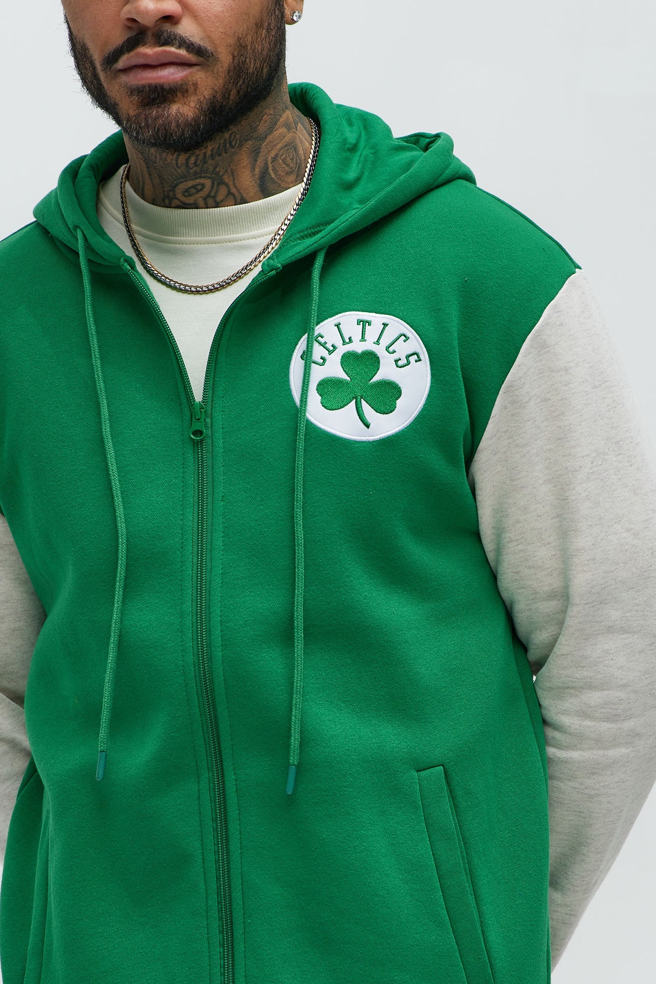 Celtics Above The Rim Zip Up Hoodie - Kelly Green