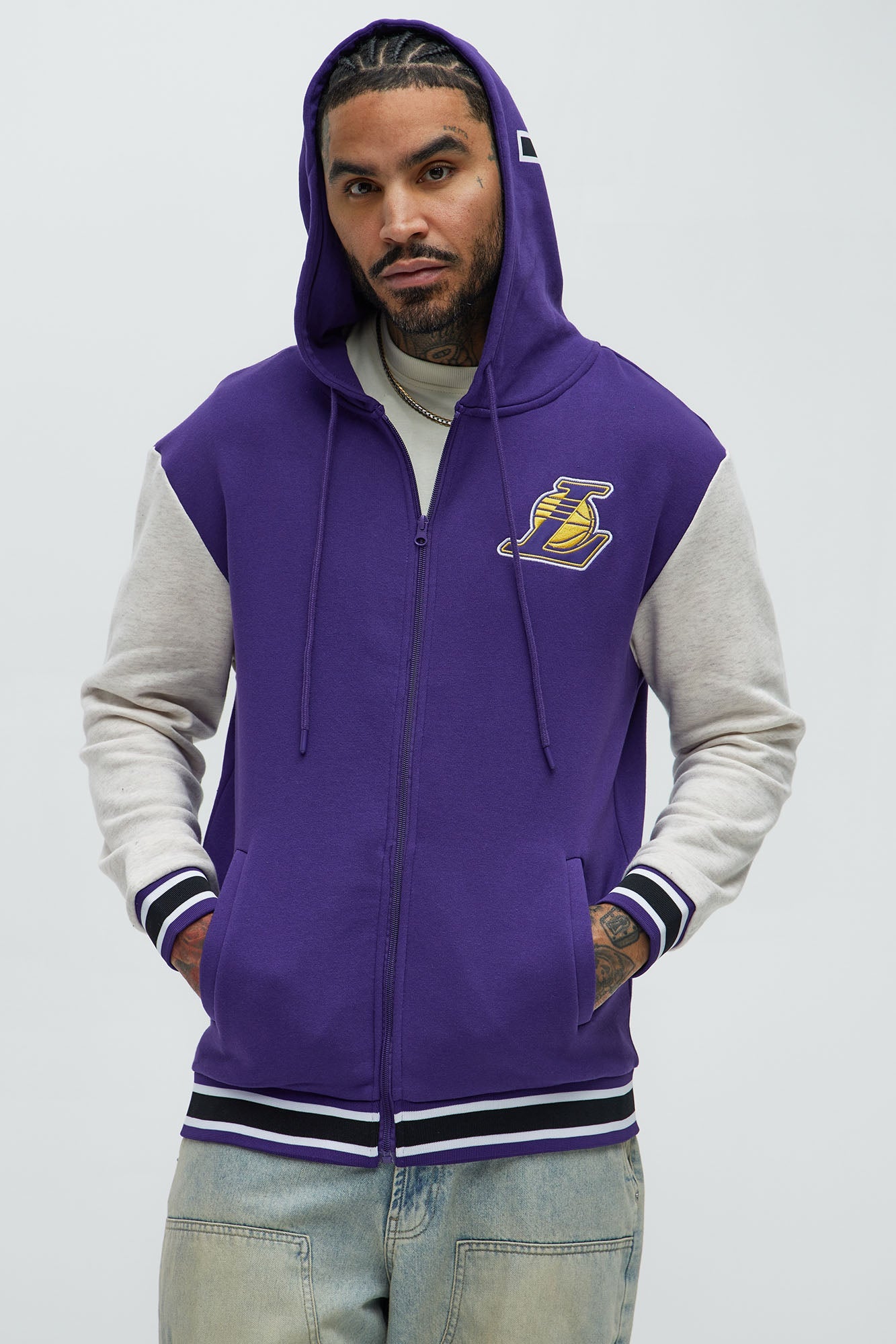 Lakers Above The Rim Zip Up Hoodie - Purple