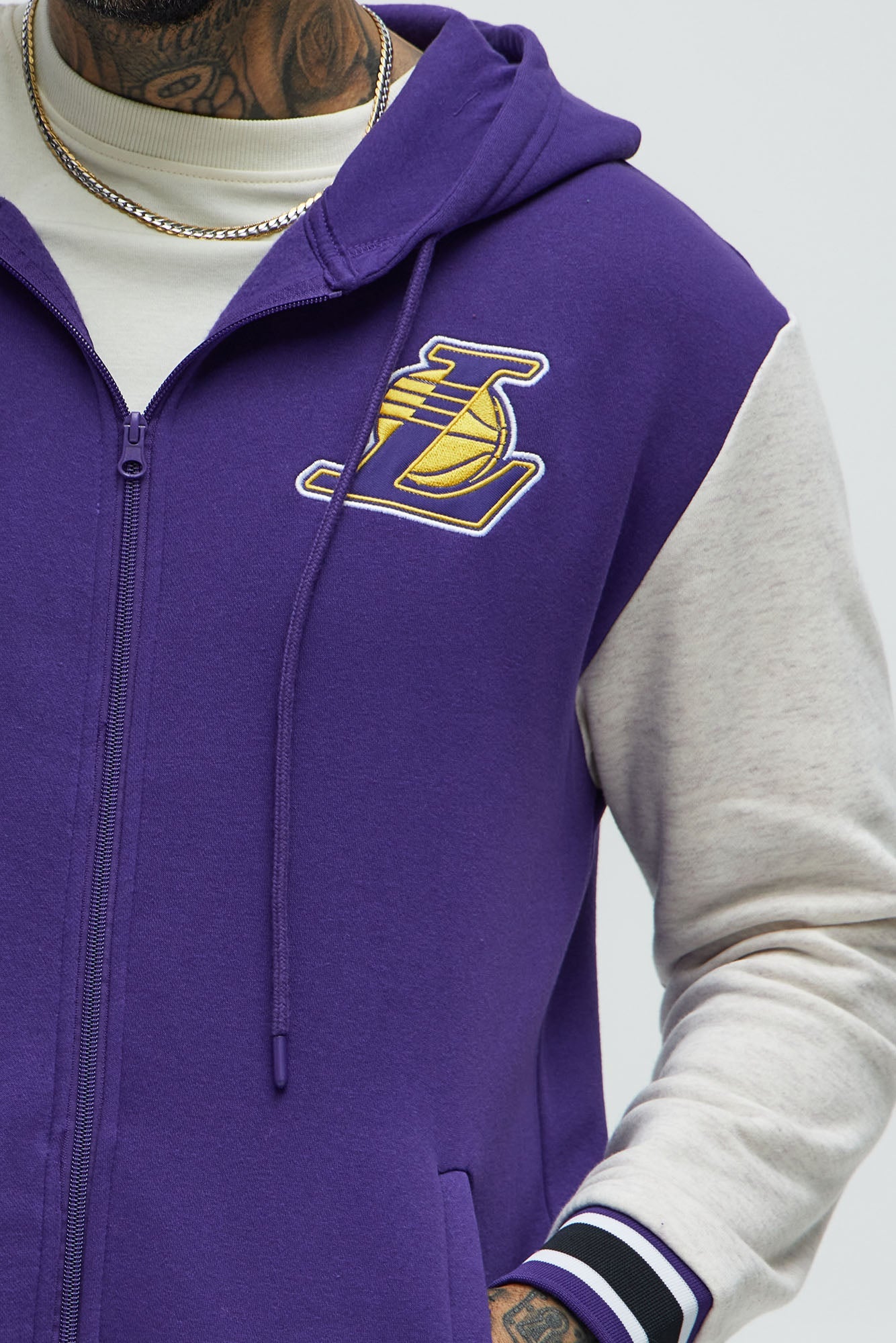 Lakers Above The Rim Zip Up Hoodie - Purple