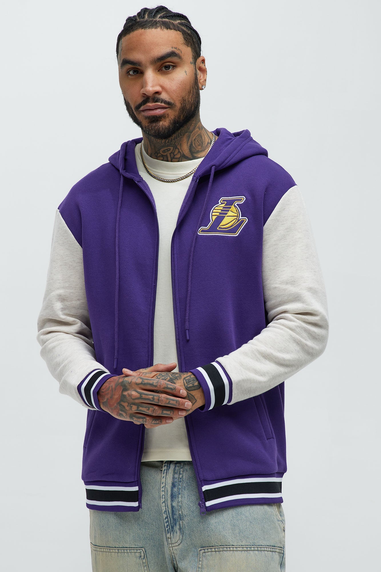 Lakers Above The Rim Zip Up Hoodie - Purple