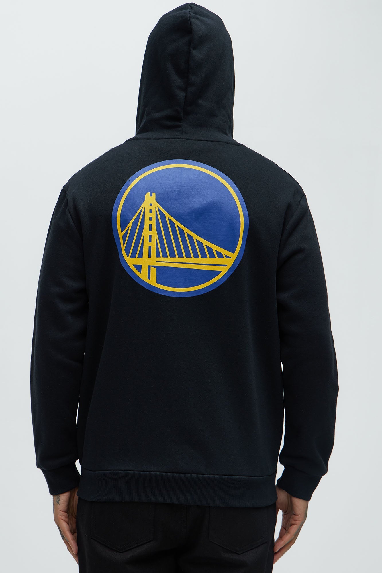 Warriors Bold Zip Up Hoodie - Black