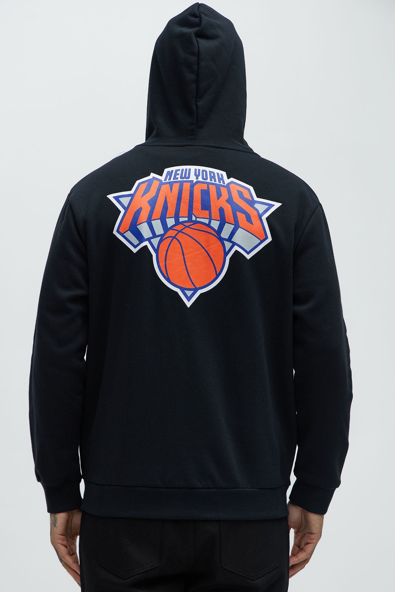 Knicks Bold Zip Up Hoodie - Black