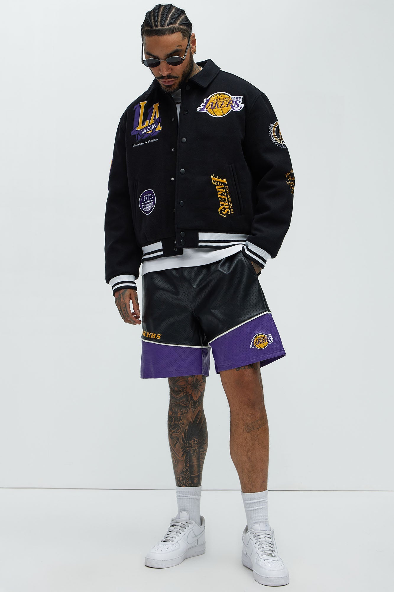 Lakers Ring Leader Varsity Jacket - Black/Yellow