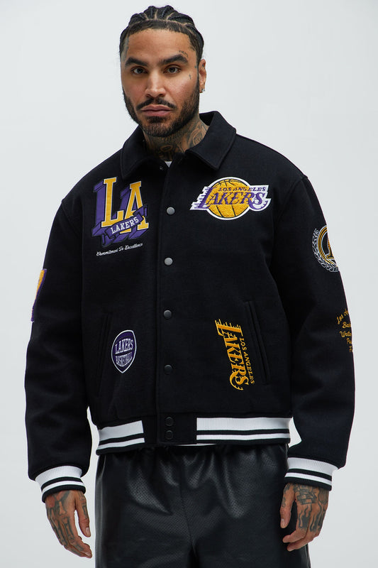 Lakers Ring Leader Varsity Jacket - Black/Yellow