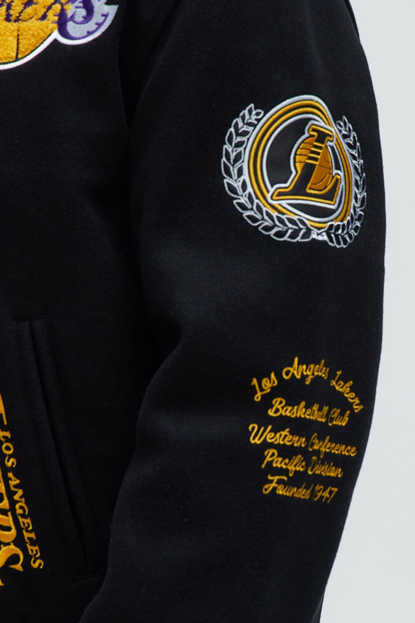 Lakers Ring Leader Varsity Jacket - Black/Yellow