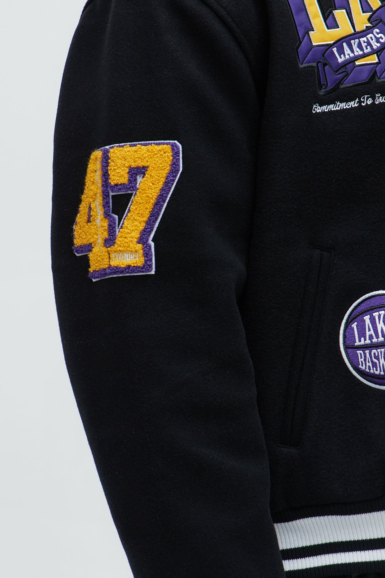 Lakers Ring Leader Varsity Jacket - Black/Yellow