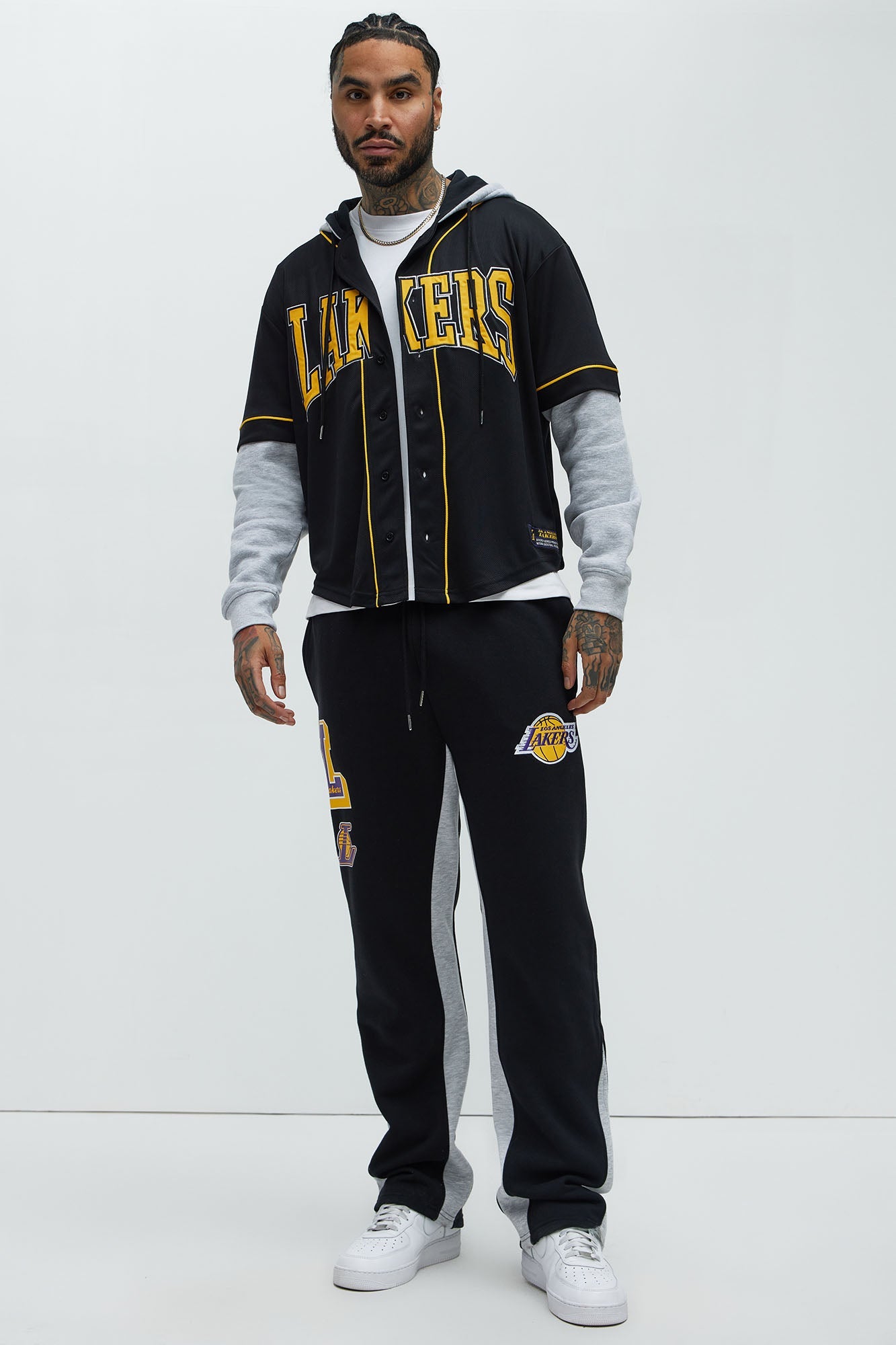 Lakers Backboard Skinny Flare Sweatpants - Black/Purple