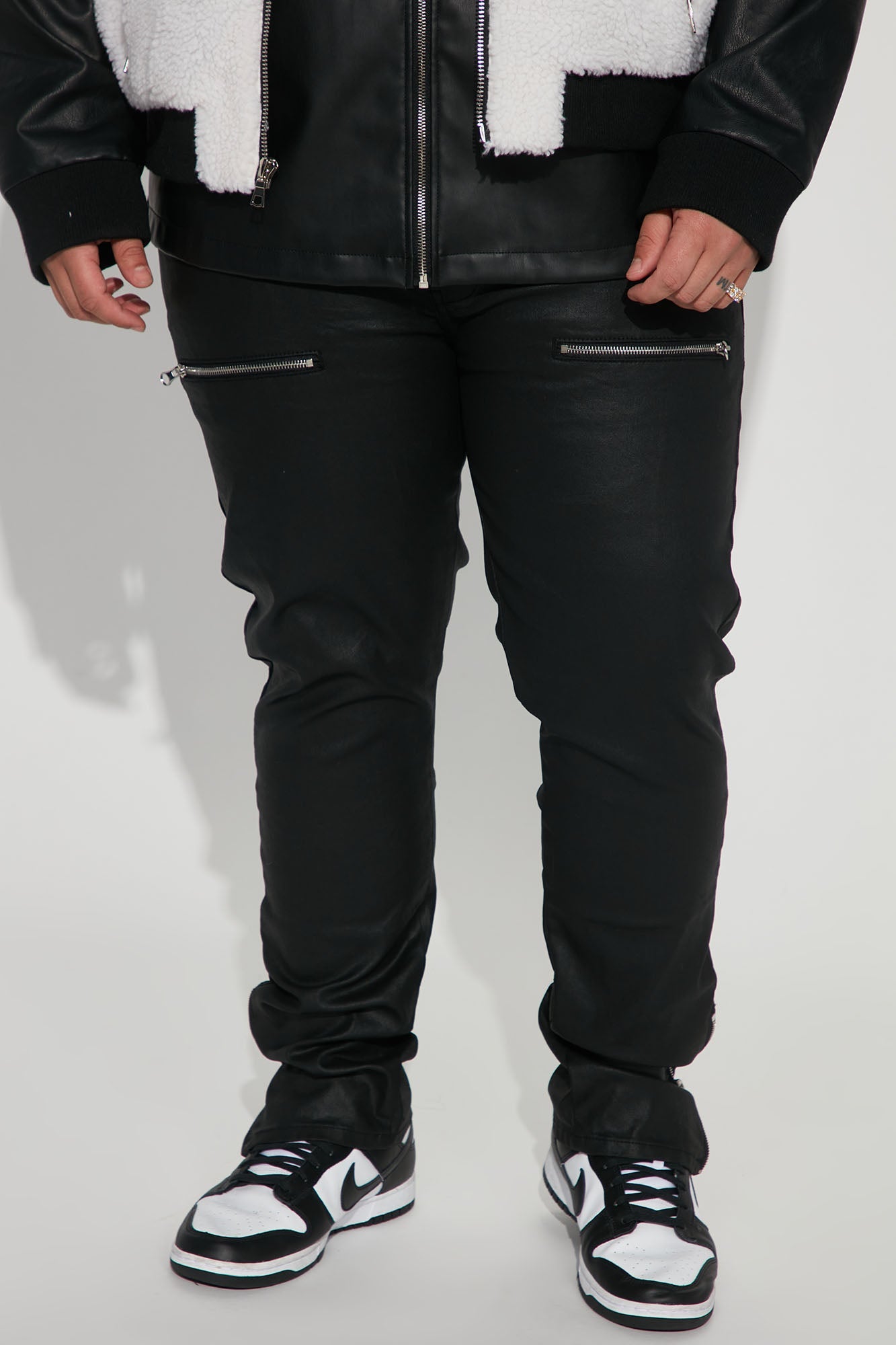 Keeping It Cool Waxed Skinny Pants - Black