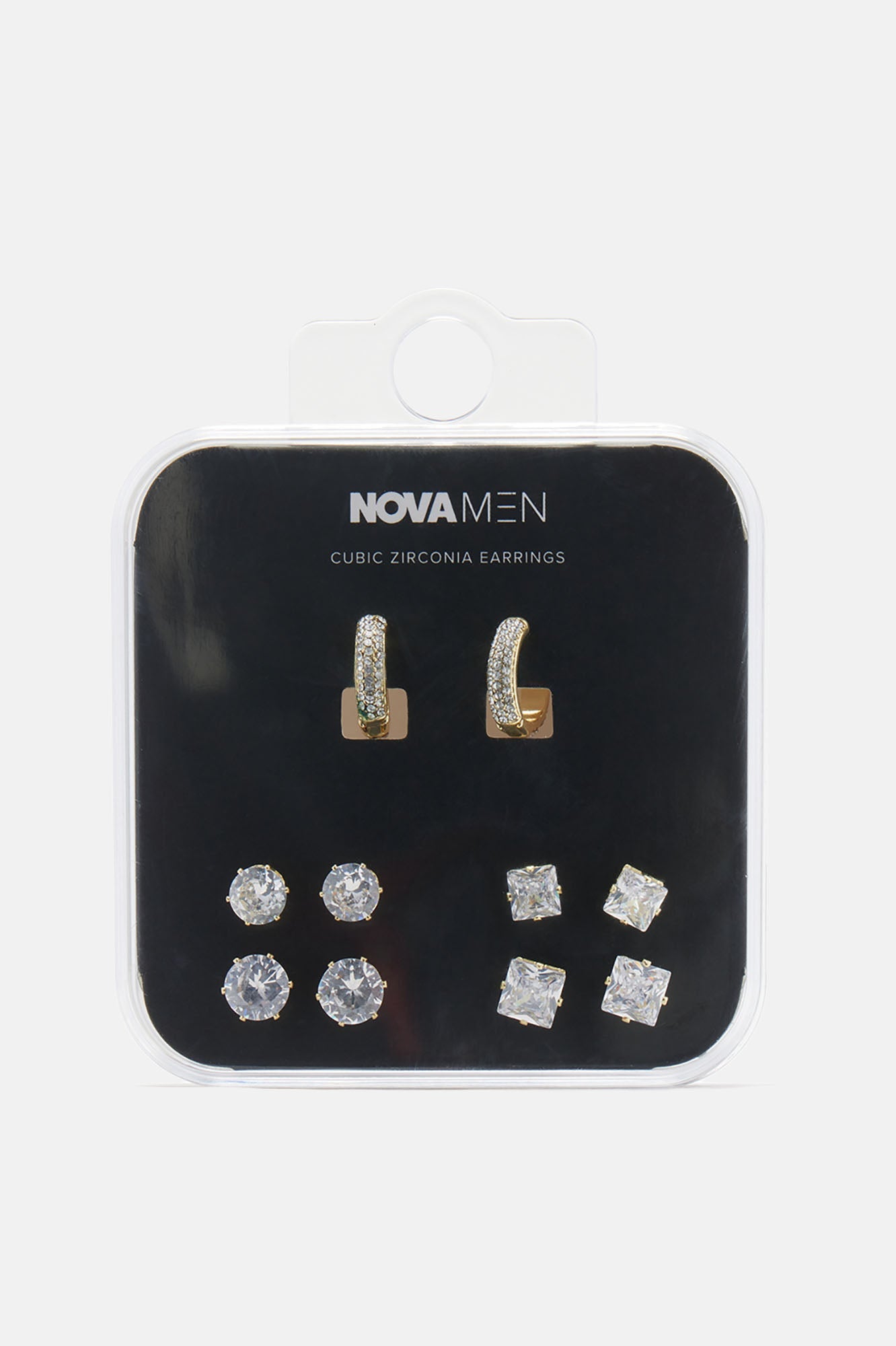 Iced Hoop 5 Piece Earring Set - Gold