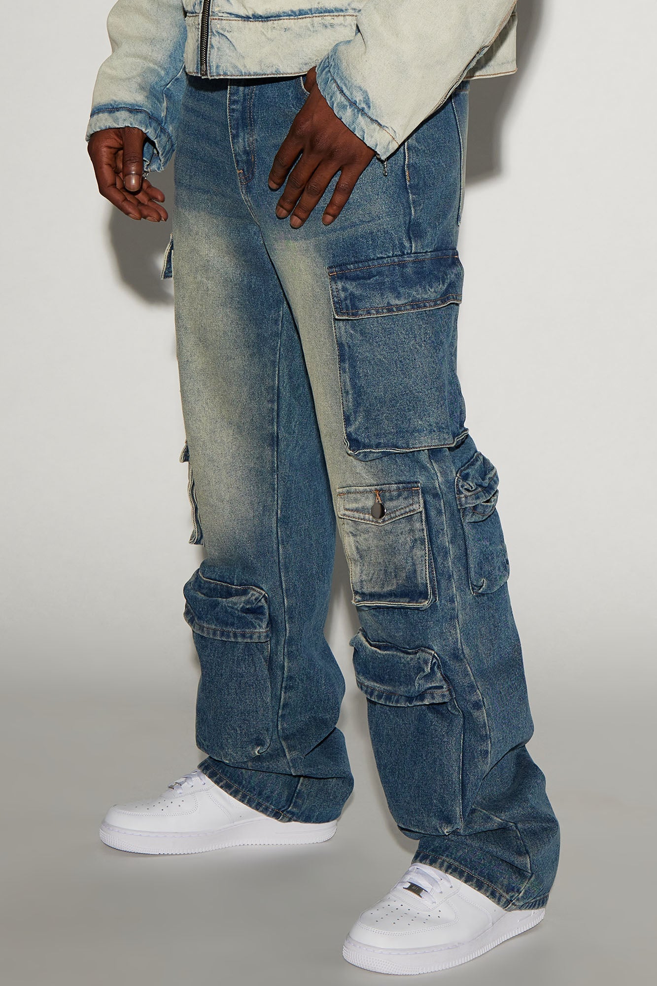 Stay Looking Rigid Straight Carpenter Jeans - VintageBlueWash
