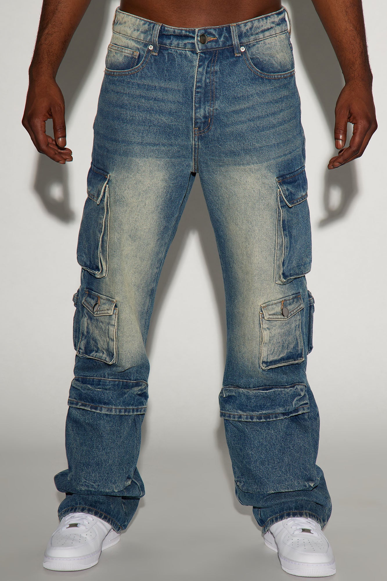 Stay Looking Rigid Straight Carpenter Jeans - VintageBlueWash