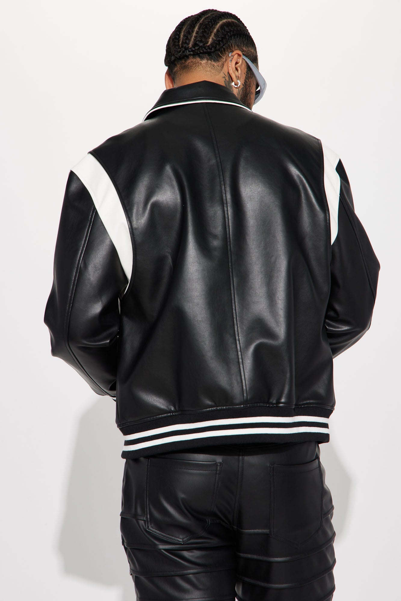 Uncompromising Faux Leather Jacket - Black/combo